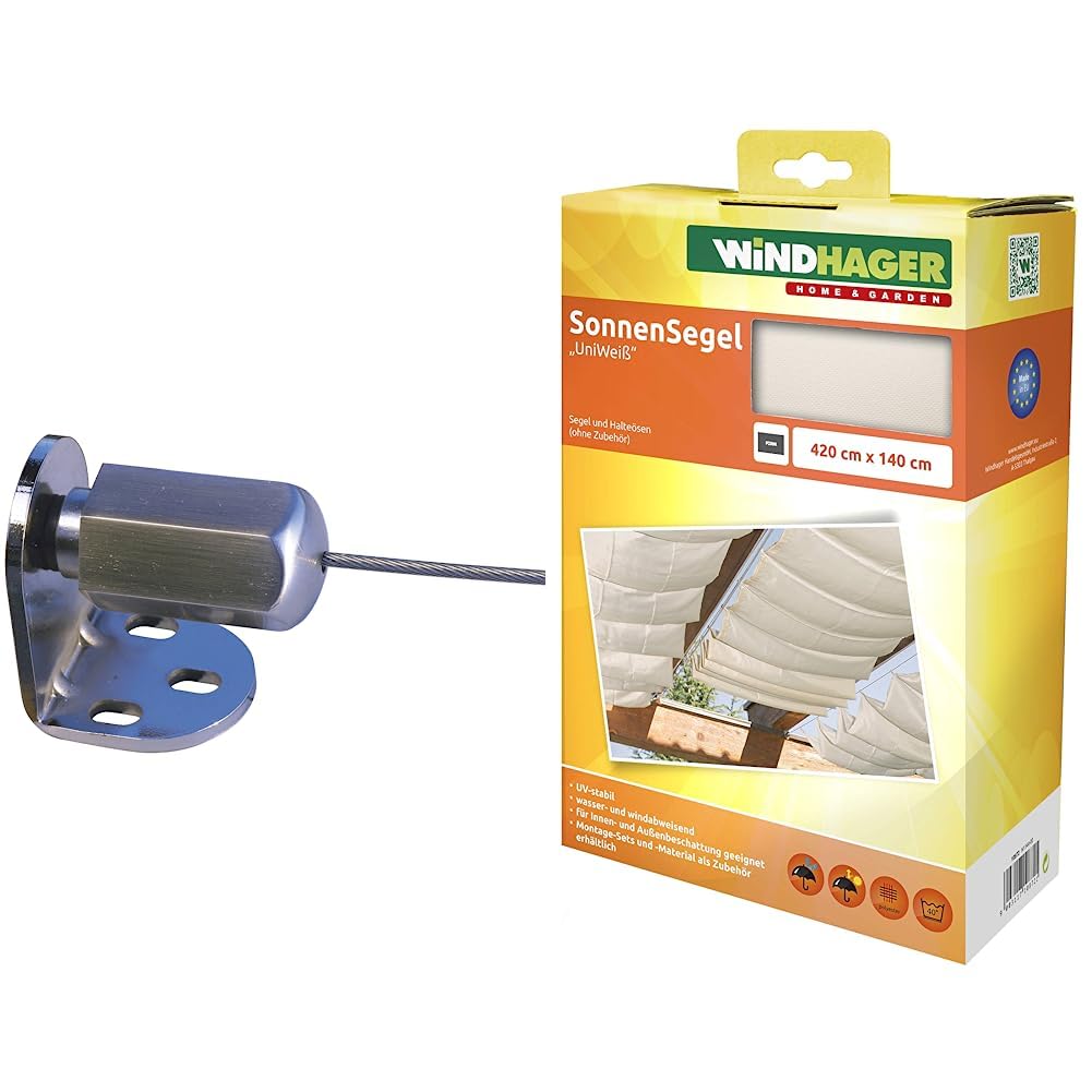 Sonnensegel Montage Set Windhager Seilzugset Fr Sonnensegel  Komplettset  Mit Umlenkrolle & Edelstahl Zubehr