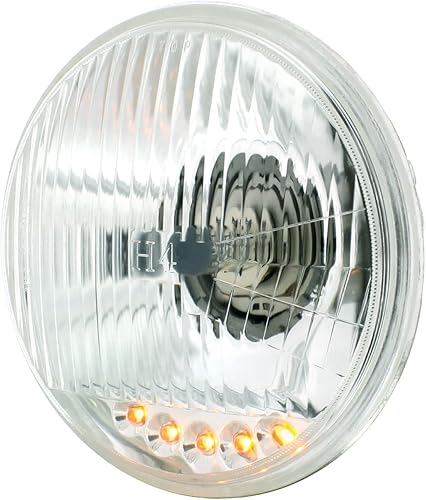 Miniatura 4 de United Pacific S2005LED ULTRALIT 5 34 "Faro halógeno de cristal con 5 luces LED de posición, lente de cristal, reflector de metal cromado - ONE