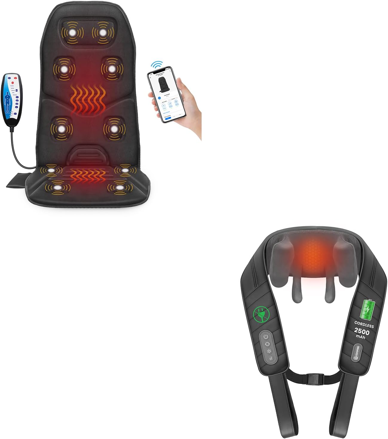 COMFIER Cordless Neck Massager & Massage Seat Cushion