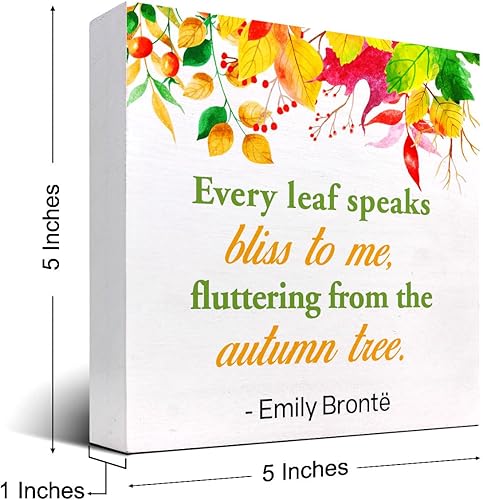 Miniatura 33 de Decoración de escritorio de otoño, Groovy Gobble Gobble Fall Thanksgiving Wood Block Sign Decoración de escritorio, caja de madera rústica de