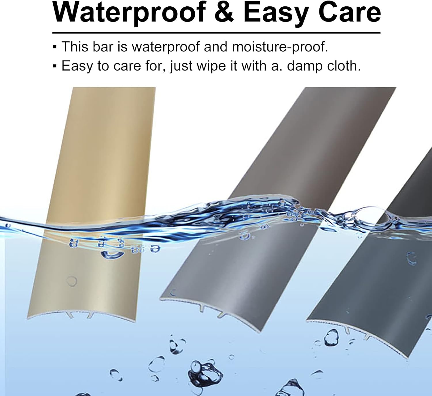 Doorway Uneven Floor Transition Strip, Transition Threshold Strip Heavy Duty Aluminum Transition Strip,Indoor Lightweight Threshold Strip for Bathroom and Kitchen Doors,Tile to Board Transition Bar Ed