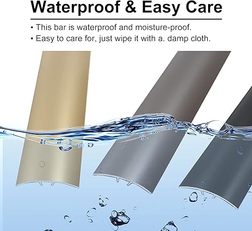 Miniatura 6 de Tira de umbral de transición, tira de transición de aluminio duradera, tira de umbral ligera para puertas de baño y cocina, decoración de borde de