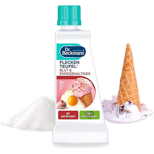 Dr. Beckmann Fleckenteufel Blut & Eiweißhaltiges, Spezialfleckentferner gegen Blutflecken, Eis- und Spermaflecken (50 ml)
