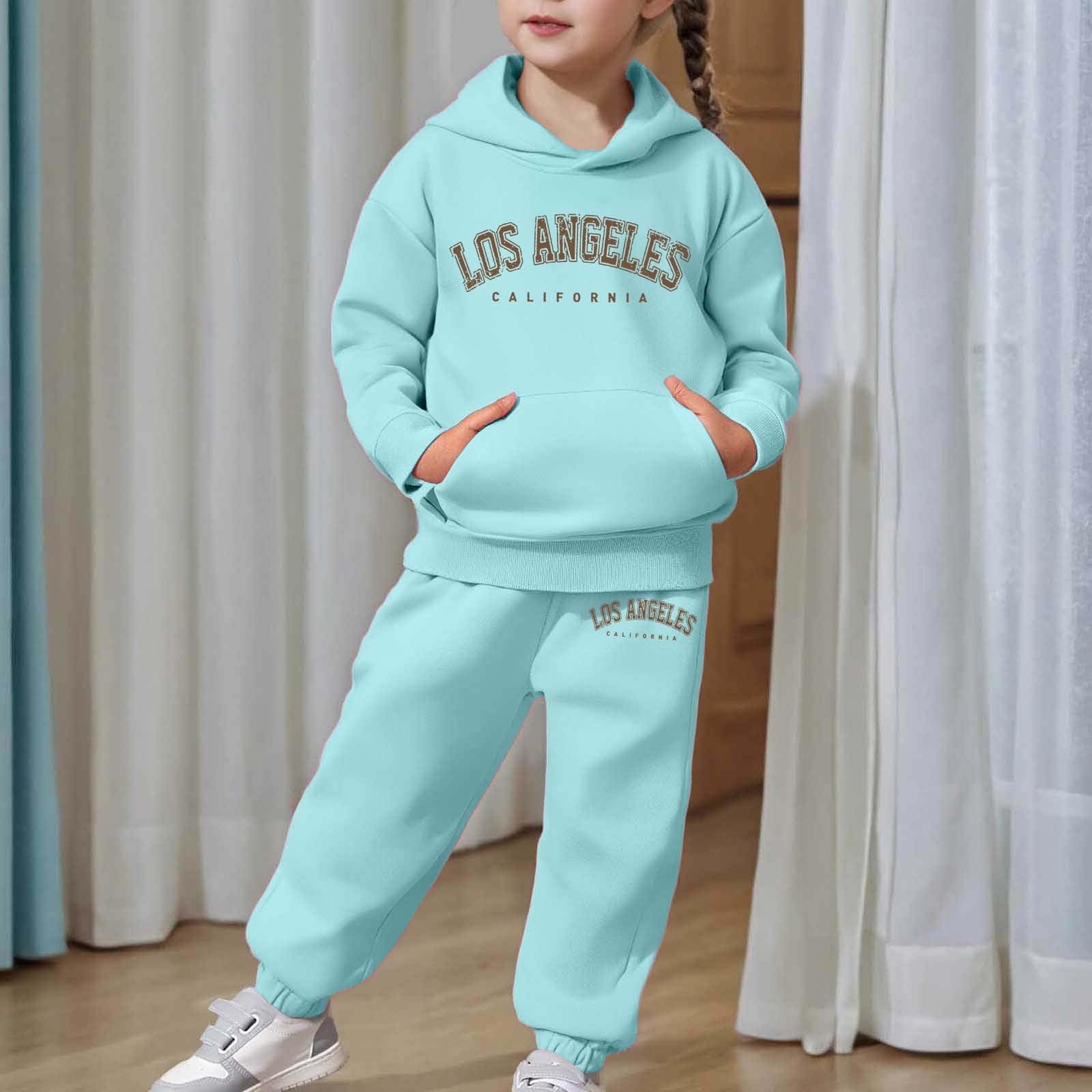 Ensemble Hiver Enfant Fille Sweat a Capuche Et Pantalon Vetement Ado Fille Chic Et élégant Mignon Confortable a la Mode Casual Loisirs Sport Vacances Costume 2-13 Ans