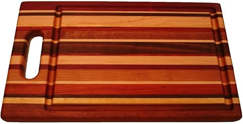 Miniatura 2 de Lucky Stripes Collection Tabla de cortar mediana con asa, maderas duras al azar