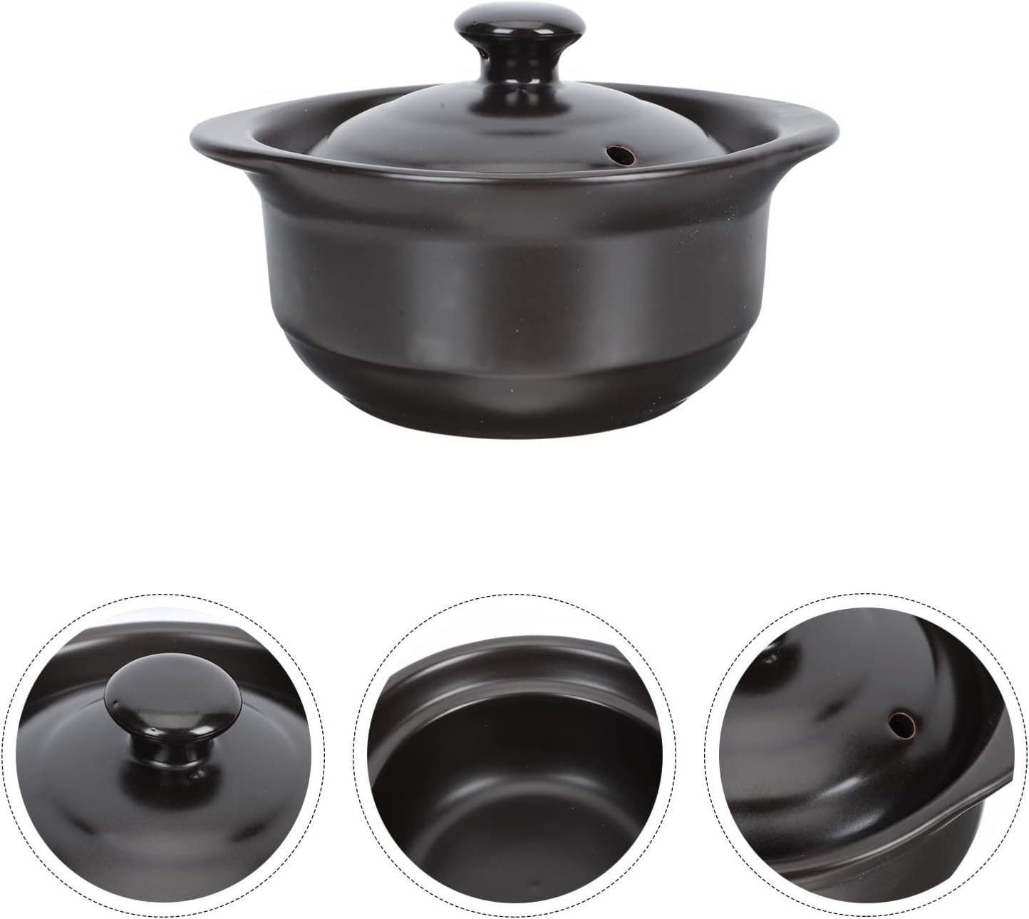1pc Ceramic Stew Pot - Casserole for Braised Chicken Soup Capacity for Asian Cooking Smooth Non-stick Interior for Home Use