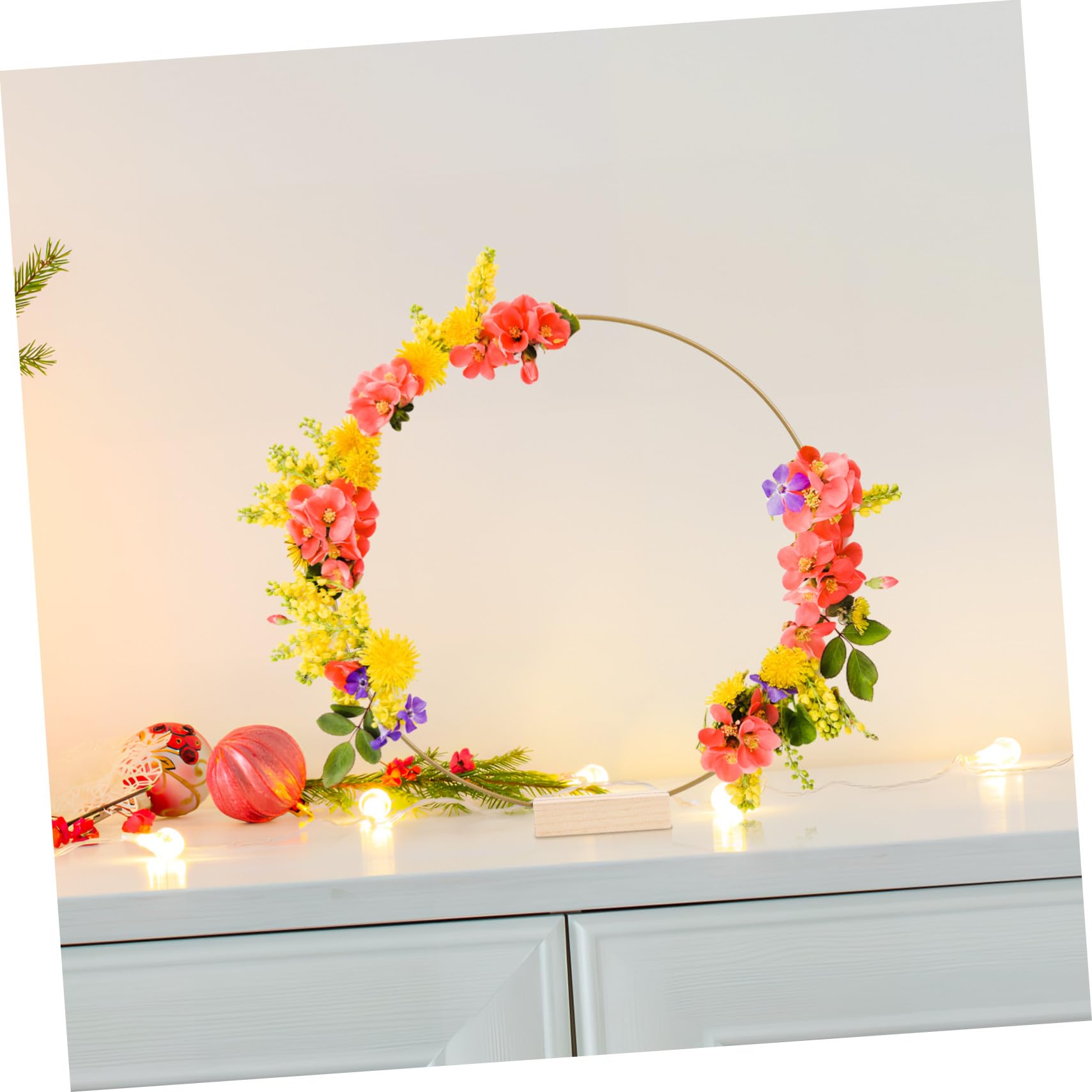 MAGICLULU 10 Unidades de Aros de Macramé para Centros de Mesa, Aros Metálicos Redondos de 30 CM con Base de Madera, Decoración Versátil para Bodas, Fiestas y Proyectos Artesanales