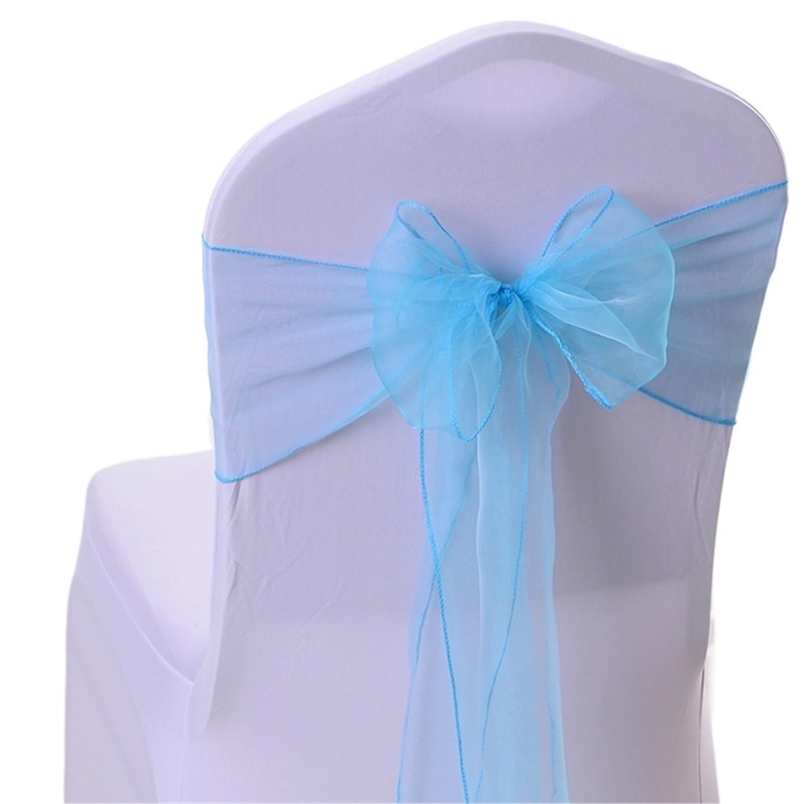 RRYPBOVG Chair Ribbon Wedding Chair Decoration Organza Sashes Knot Bands Bows For For Party Banquet Event Decors(A,50pcs)