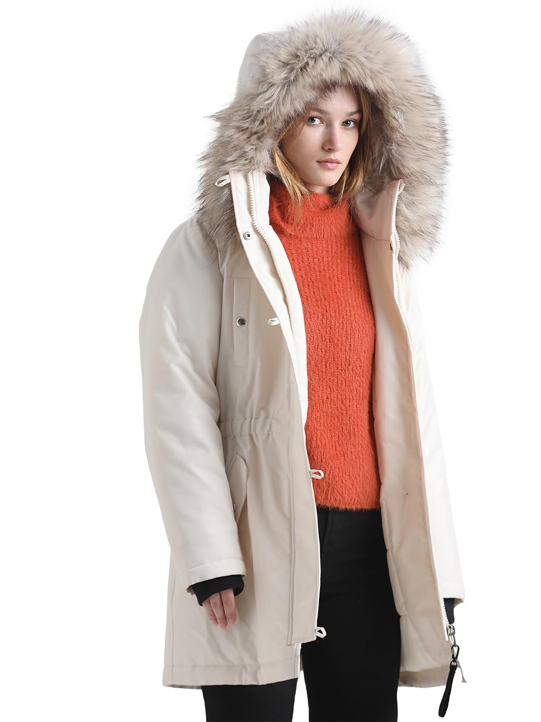 ONLY Damen-Langparka ONLIRIS – Mit Kapuze & Kunstfell