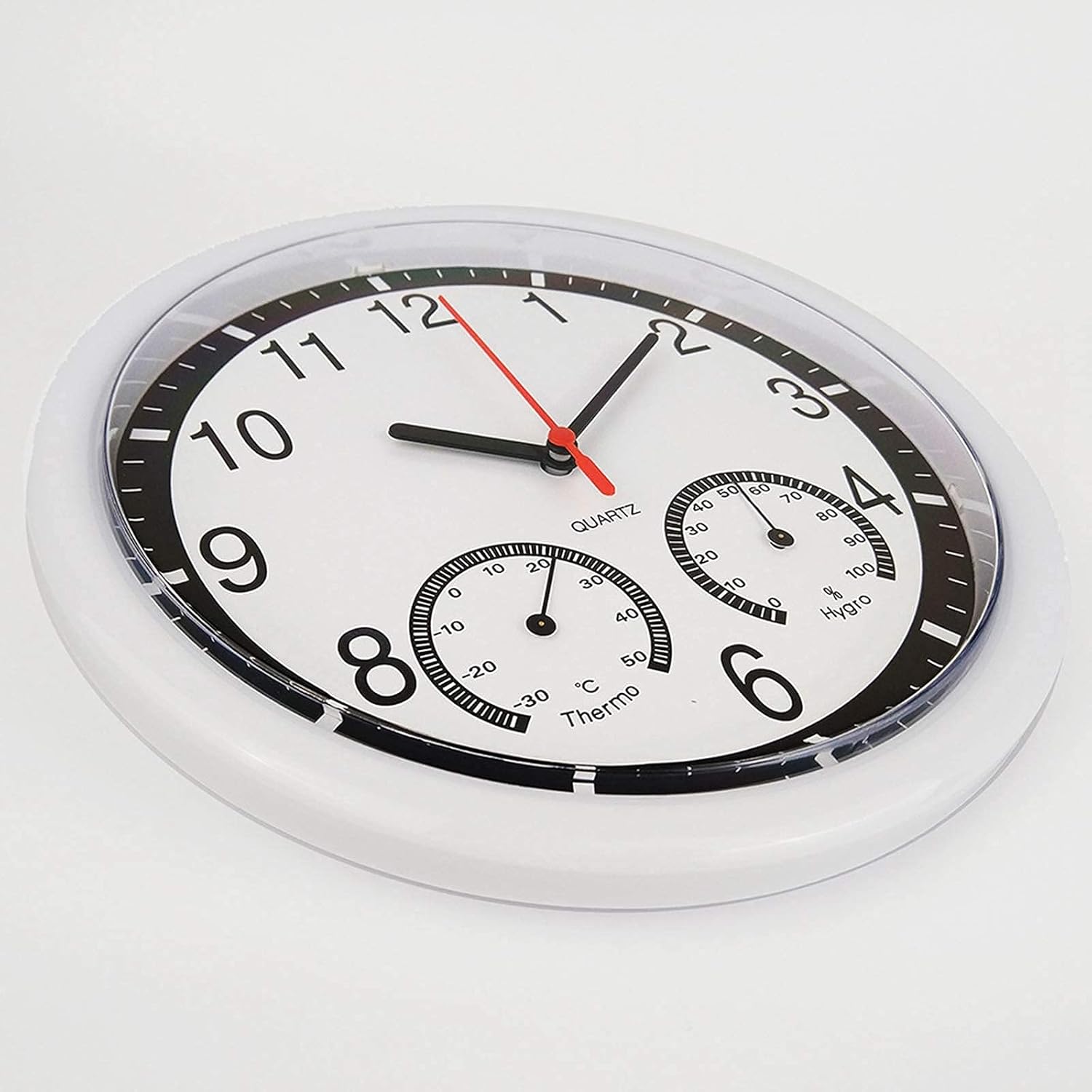 Outdoor Garden Wall Clock, 10 Inch with Hygrometer Thermometer Garden Clock Silent Quartz Clock Waterproof Outdoor Clock Weather Resistant Battery Operated Outside Clock for Indoor