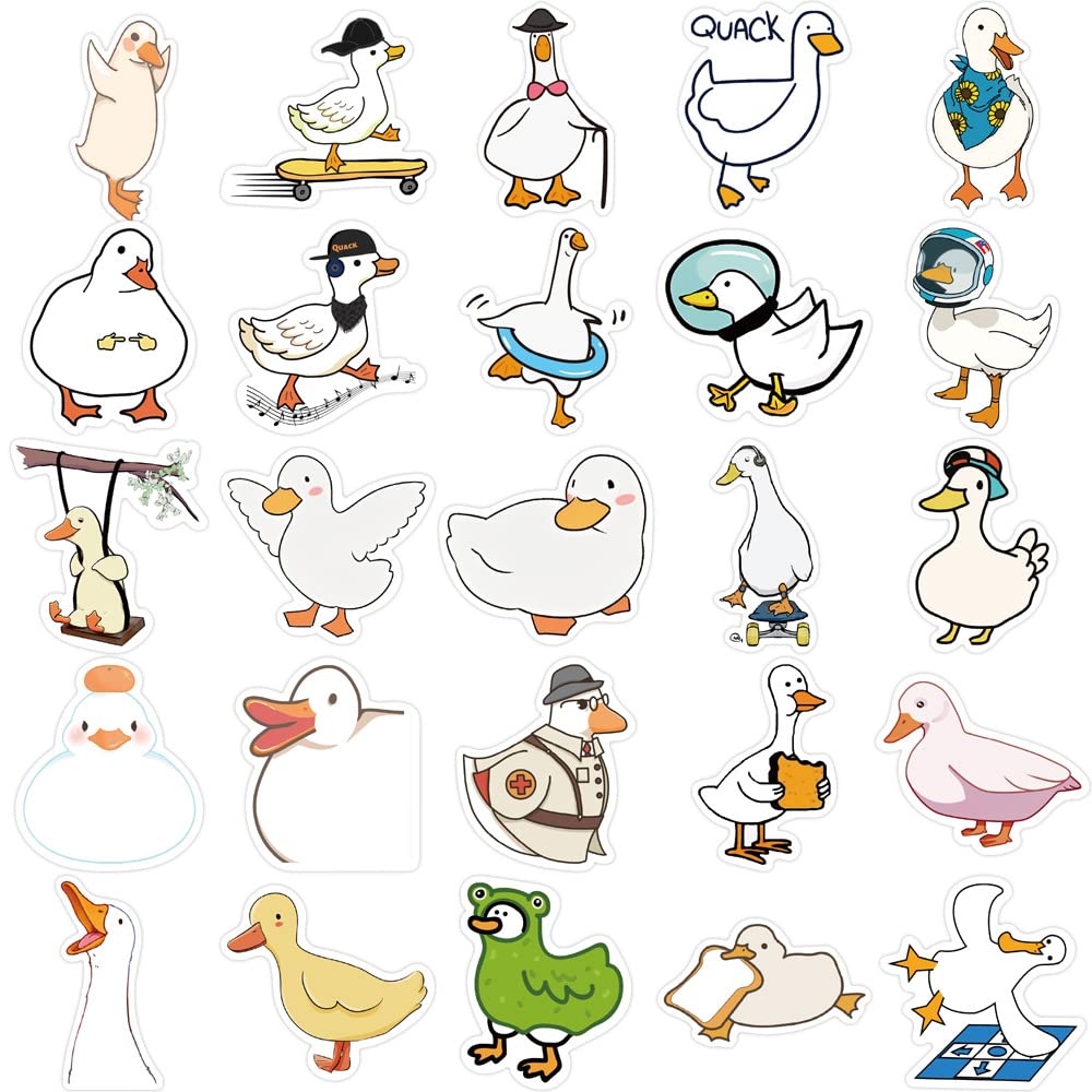 50PCS Funny Cartoon Duck Stickers for Kids Duck Kawaii Waterproof Stickers Pack Cool Deacls Graffiti Vinyl for Adults Water Bottle Skateboard Luggage Laptop Computer Phone - Image 2