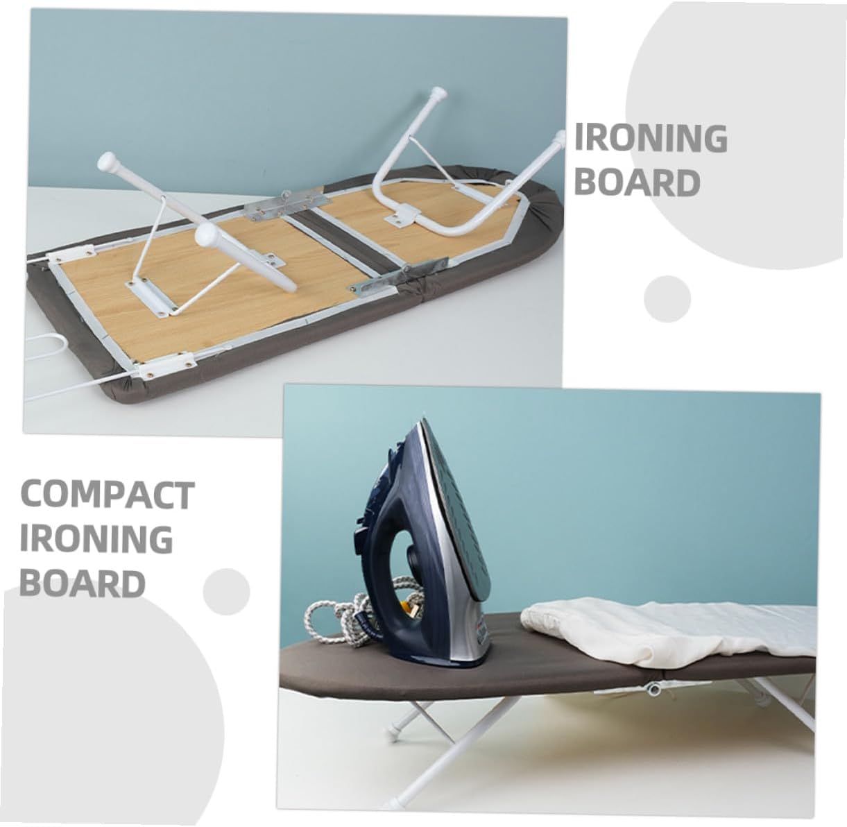 Portable Folding Ironing Board Tabletop with Heat-Resistant Cover and Thick Padding, Small Space-Saving Ironing Rack for Household and Travel Use