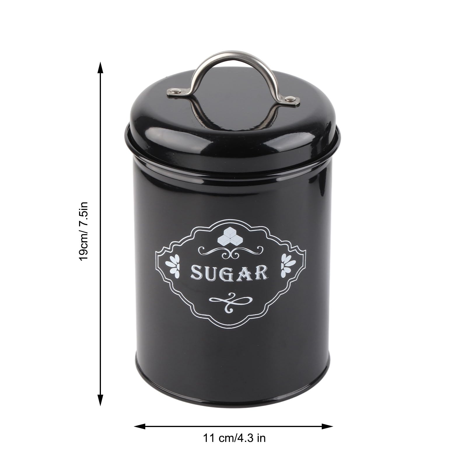 Kaffee- und Zuckerbehälter, 3-teiliges schwarzes versiegeltes -Set, Aufbewahrungsorganisator for Zuhause, Küche, versiegelte Dosen, Box, Backzubehör/135