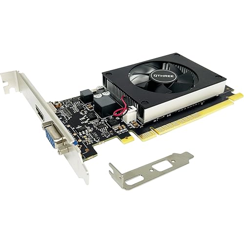 QTHREE GEFORCE GT 710 Low Profile Video Graphics Card,VGA,HDMI,2GB DDR3 64Bits,Small Form Factor GPU Support DirectX12 OpenGL4.6, HDCP, Low Power