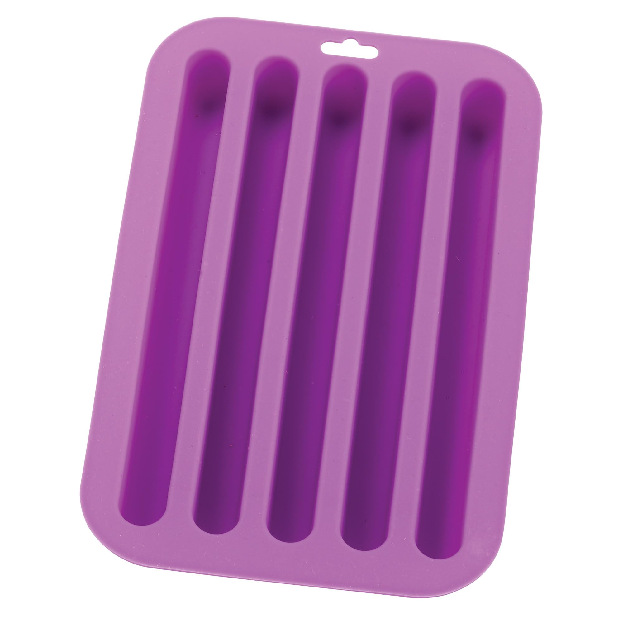 HIC Kitchen Silicone Water Bottle Ice Tray, Non-Stick, Makes 5 Long Ice Sticks