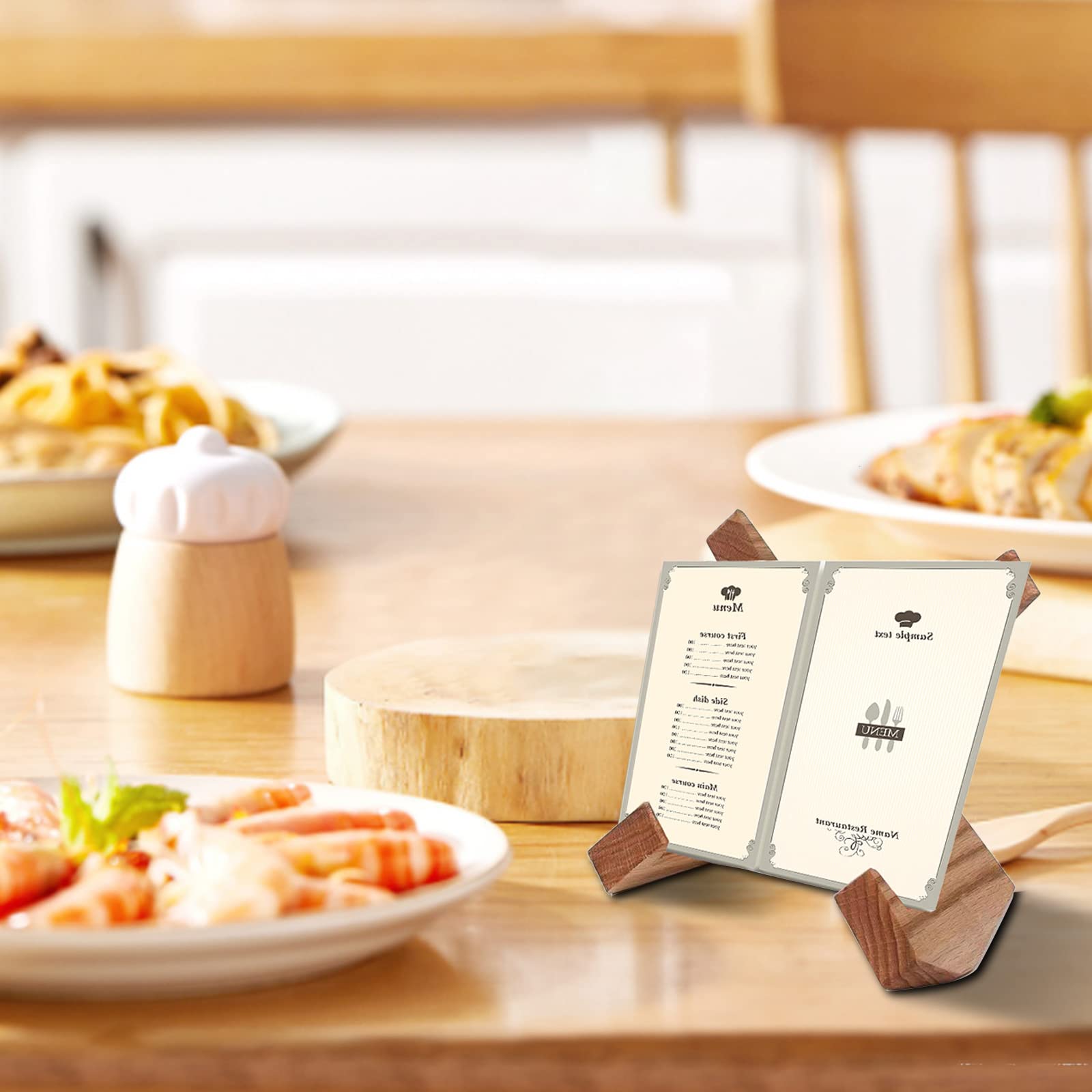 Porta Ricettario In Legno Pieghevole - Supporto Per Libri Di Cucina, Tablet E Spartiti - Foto 12