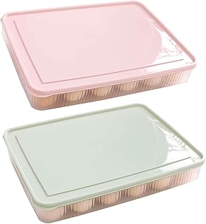 2 Pcs Boite a Oeufs Boite Rangement d'oeufs Cuisine Réfrigérateur Oeufs Conteneur avec Couvercle Conteneur de Stockage pour 24 œufs pour Cuisine Camping Pique Nique Stockage de Nourriture