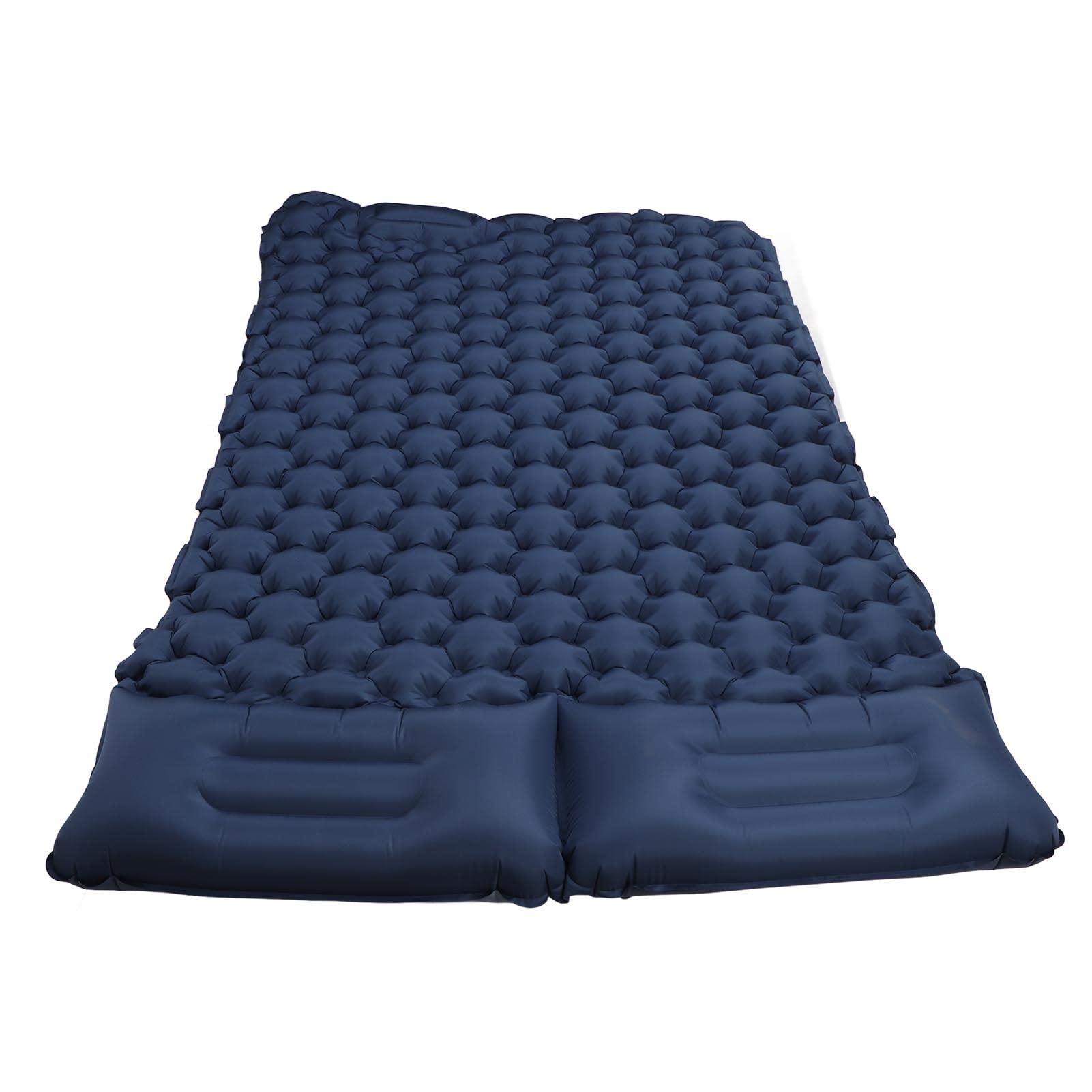 ZJchao Double Inflatable Camping Sleeping Pads with Pillow, Nylon Camping Mat for Outdoor Camping Backpacking Hiking Traveling Tent, Navy