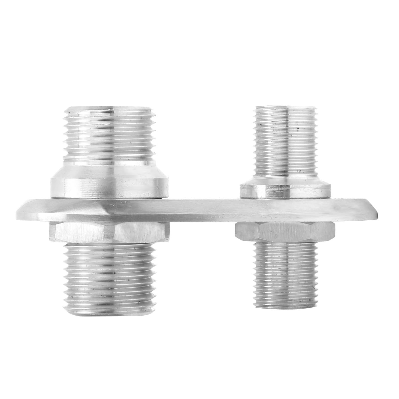 Accesorios de Aire Acondicionado Automotriz, Conexión de Manguera de Calefacción de 2 Puertos, Aire Acondicionado, Conector de Mampara de Aire Acondicionado de Coche de 2 Puertos (Plata)