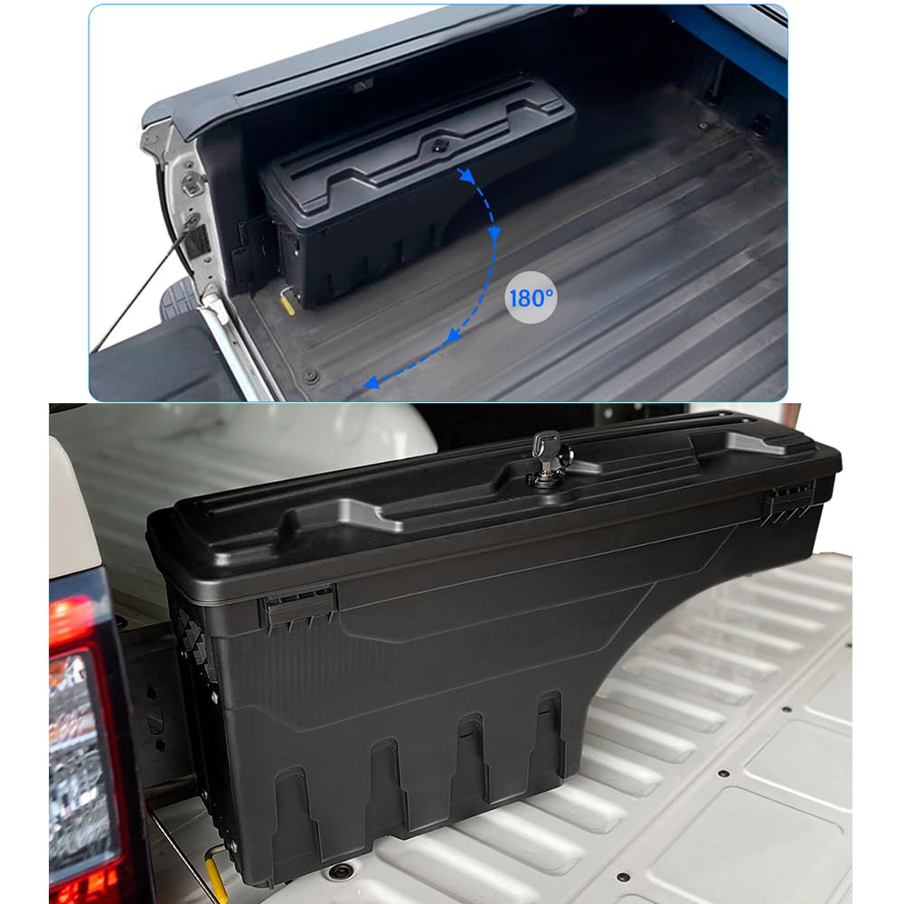 Caja de herramientas de almacenamiento para Ford Ranger 2023 2024 Wildtrak Raptor XL XLT Limited Tremor Platinum T9 Pickup 180° Swing Case