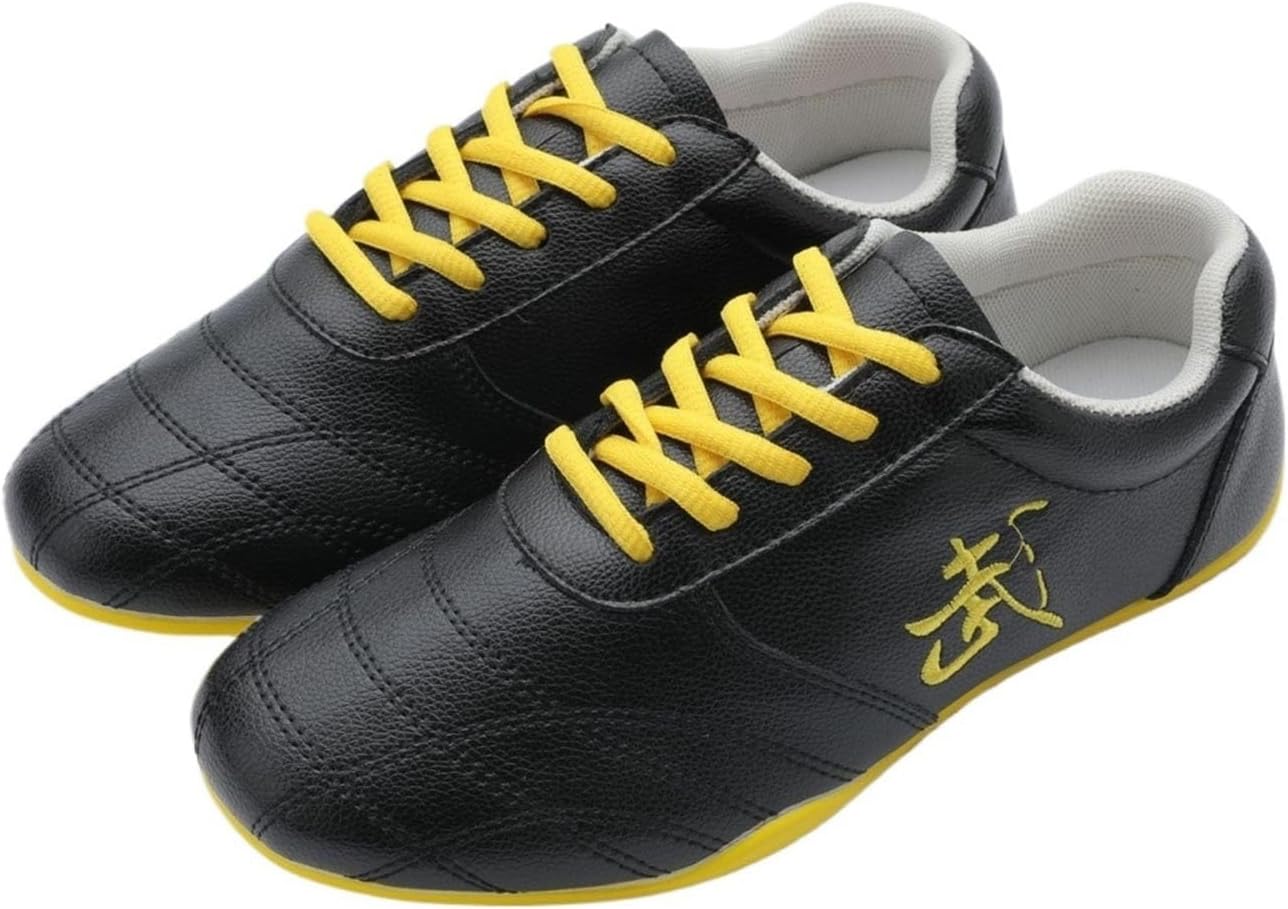 Leather Taekwondo Shoes for Tai Chi & Yoga, Flexible Kung Fu Shoes for Women and Men Professional Practice Karate Martial Arts