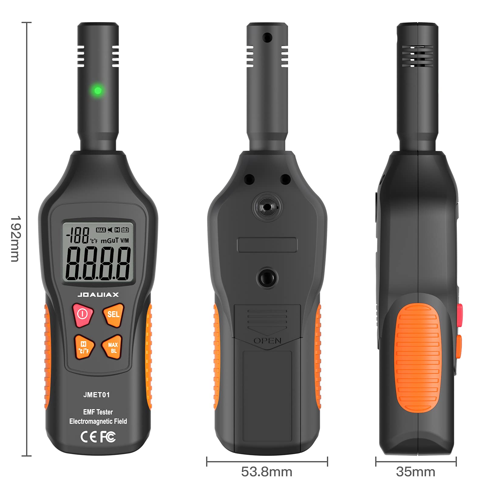 JOAUIAX EMF Meter Reader EMF Detector,5HZ—3500MHz Digital Household