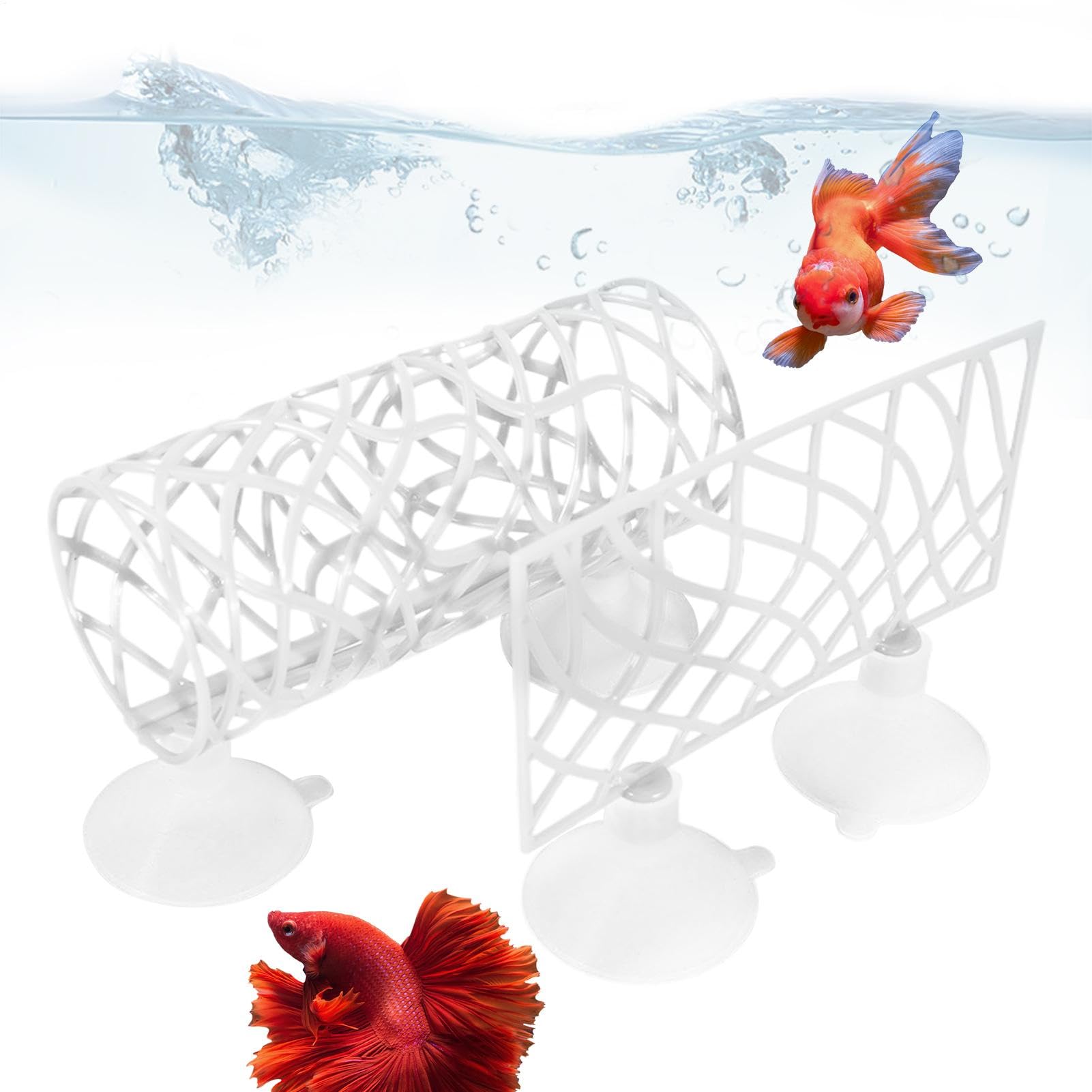 Betta Fish Hide Tube,4in Floating Hammock Bed for Betta Fish,Underwater Shelter Aquarium Tunnel Shrimp Toys,Tank Accessories with Suction Cups,Large Opening