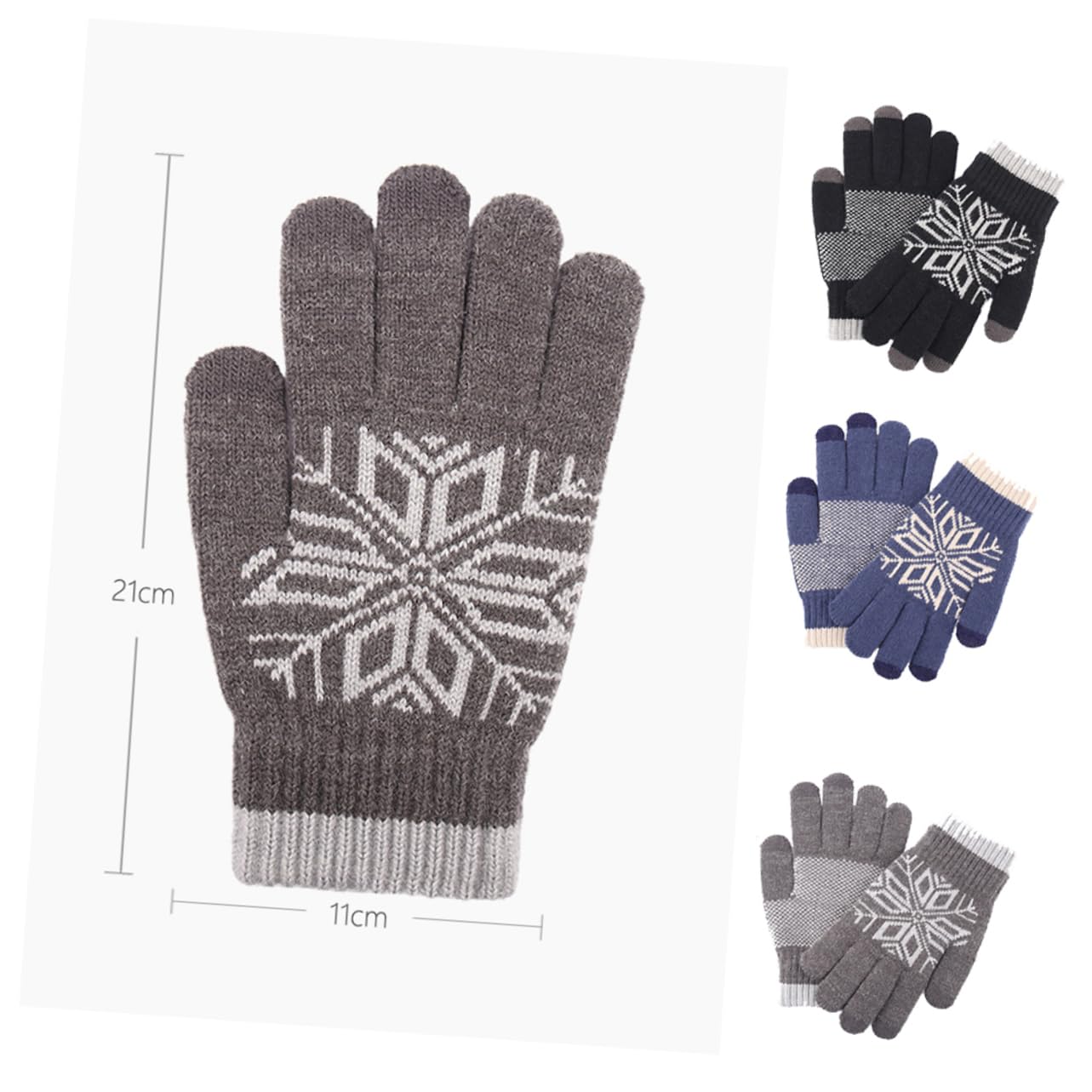 3piezas Guantes De Gruesos Para Pantalla Táctil Resistentes Al Viento y Antideslizantes Para Actividades Al Aire Negro