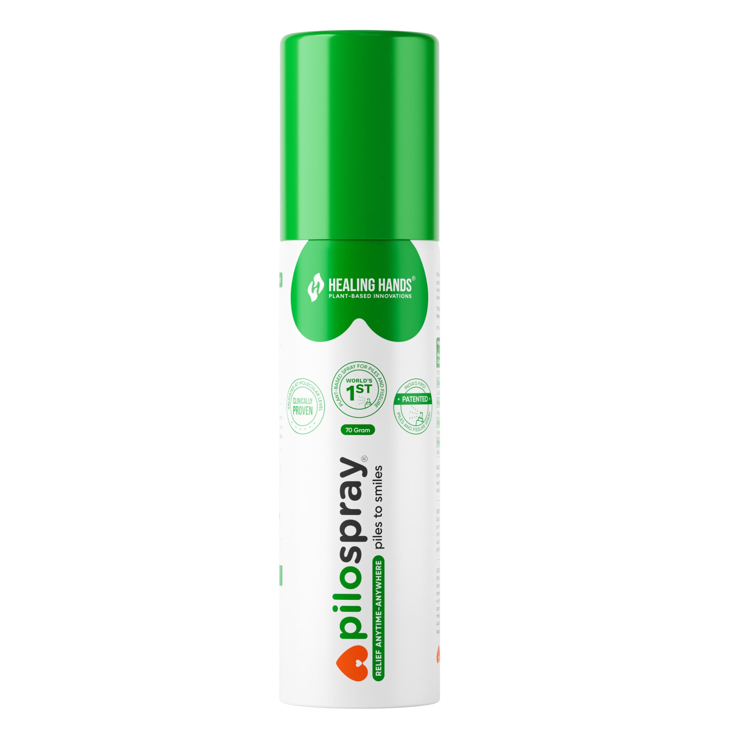 Healing Hands PiloSpray Piles Treatment Spray - 70 gram, Patented Plant Based Hemorrhoids and Fissure Solution, Clinically Proven, Herbal & Natural Care-image-28