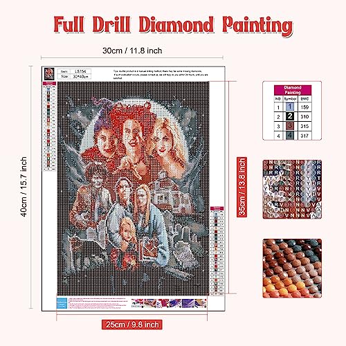 NAIMOER Halloween Diamond Painting Kits for Adults Diamond Painting DIY 5D Diamond Painting Films Diamond Art Kits Picture Craft for Home Wall Decor 30x40cm - Image 2