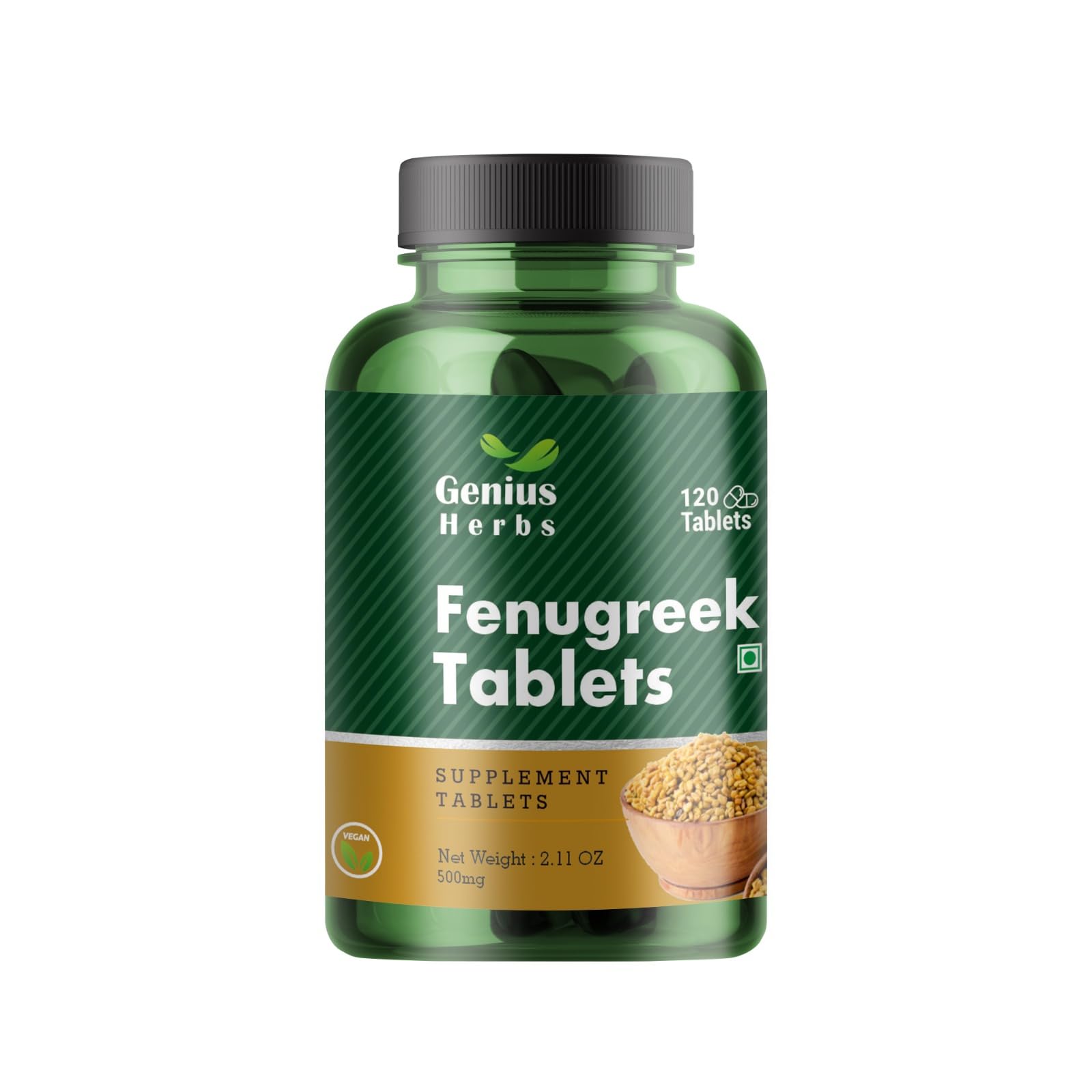 Genius Herbs Fenugreek Tablets 500 mg | For Healty Hair | Maintains Healthy Sugar Levels | Trigonella foenum-graecum | 120 Tablets Pack of 1 (B0C7CL62QK) Amazon Price History, Amazon Price Tracker