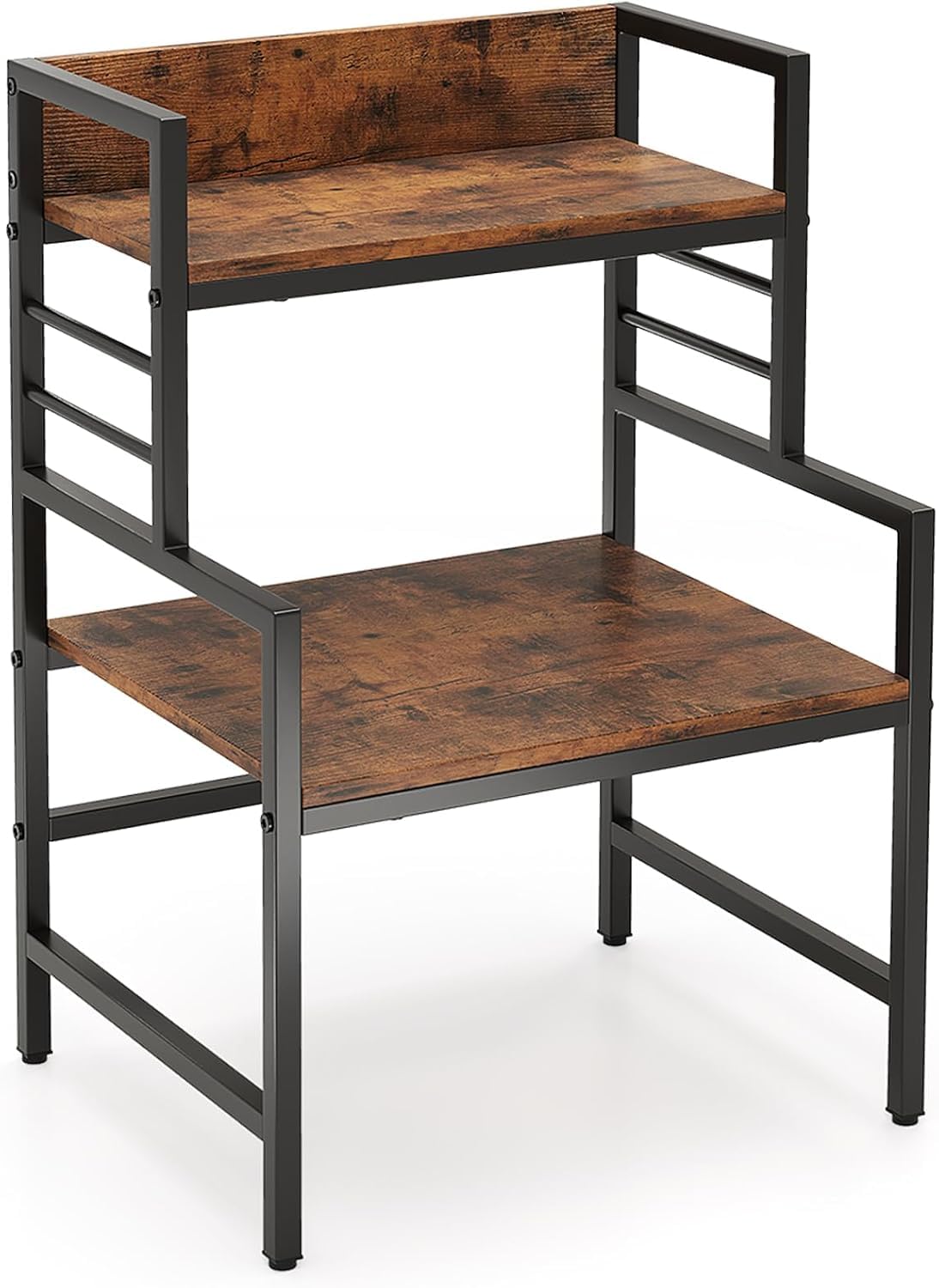 GIANTEX Especiero para Cocina 2 Niveles, Estantería de Especias en Forma de Escalera, 52 x 42 x 78 cm, con Kit Antivuelco y Patas Ajustable, Organizador de Especias para Cocina, Comedor