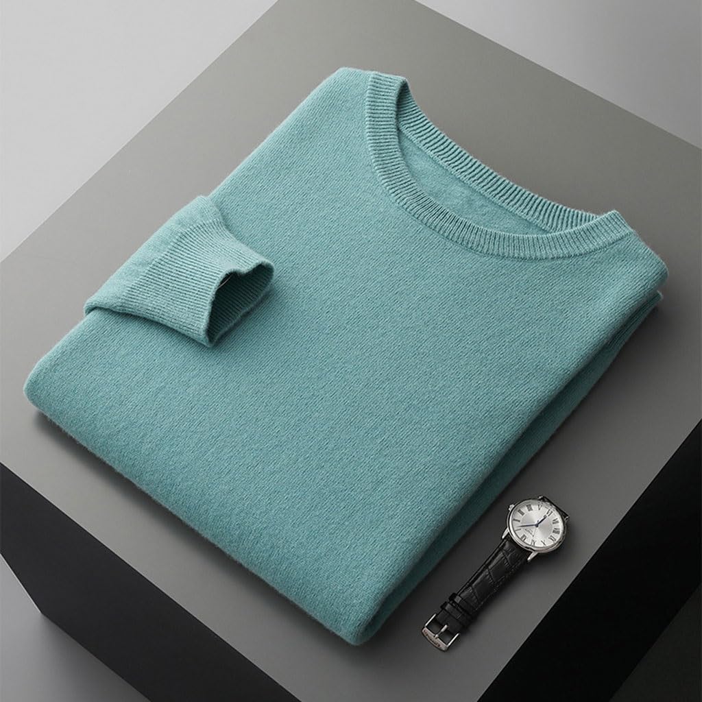 メンズカジュアルセーター クルーネックセーターメンズ下着秋冬パッド入りと厚みのある暖かいウールセーターニットボトリングシャツメンズ秋