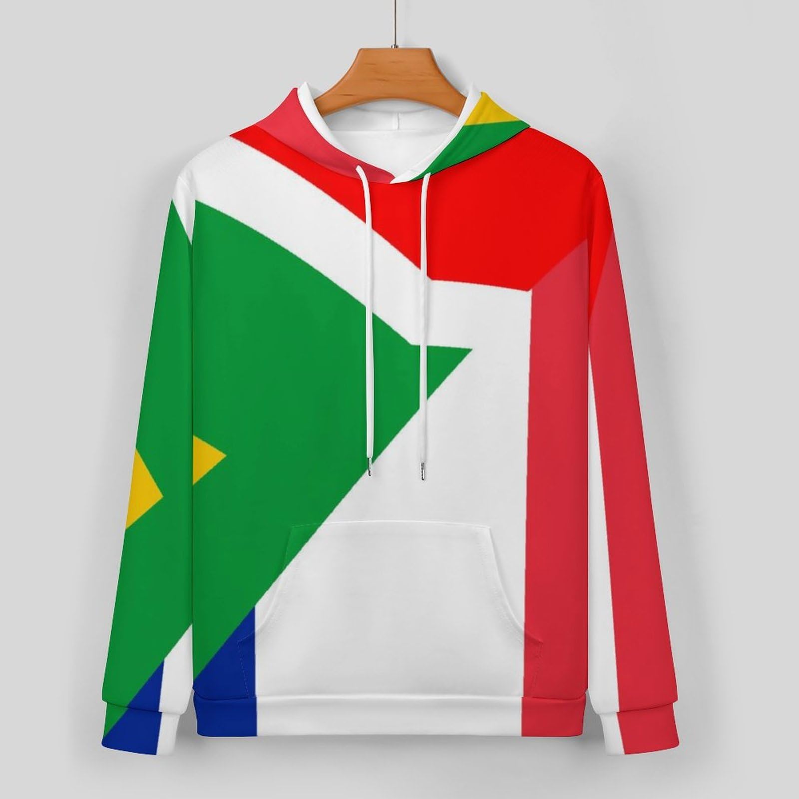 Conjunto de chándal de manga larga con capucha y pantalones deportivos de la bandera de Francia y Sudáfrica para hombre, conjunto de chándal de moda