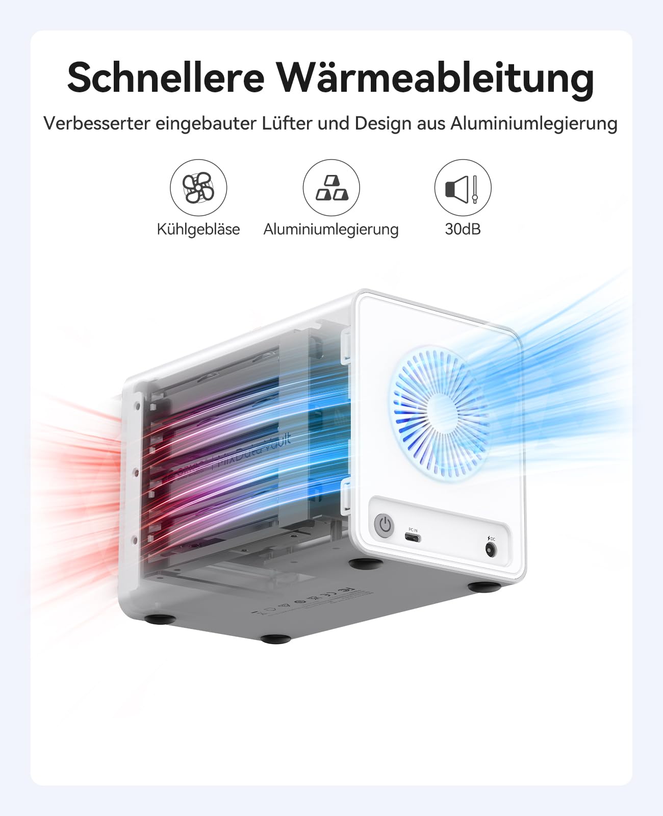 ORICO All-Flash 2.5-Festplattengehäuse 40Gbps SSD NVMe M.2 Externes Festplattengehäuse mit bis zu 32 TB Festplattengehäuse für 4K/8K Videobearbeitung Festplatten Docking Station -8848U4