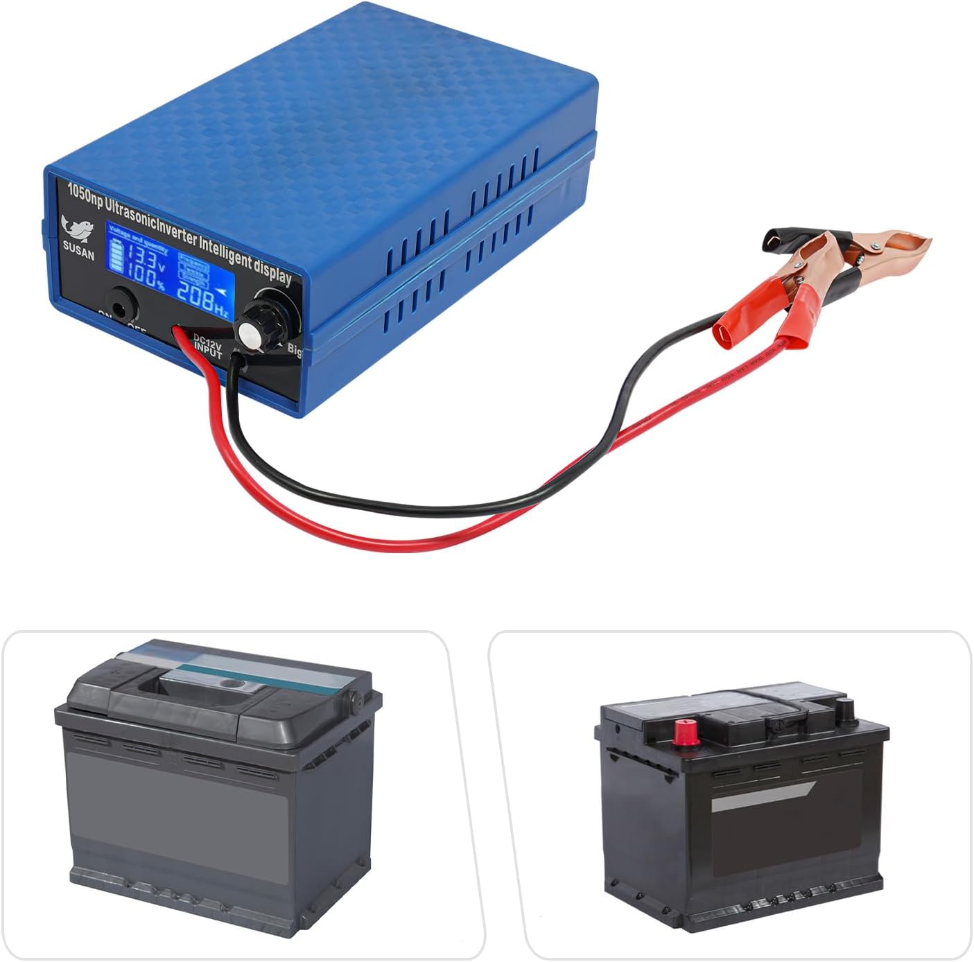 1050NP Ultrasonic Inverter 2000W 1500V Fish Shocker, 3 Mode (Powerful/Mixed/Main) Electro Fisher Fish Shocker Stunner with LED Display for Outdoor, Pond, River, Lake Fishing