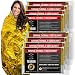 TEBRION 8 Packs Extra Large - 63" x 82" Double Sided Emergency Thermal Foil Authentic Mylar Space Blankets Designed for NASA - Perfect for Bug Out Bag, Survival Kit, Camping, Auto, Outdoors