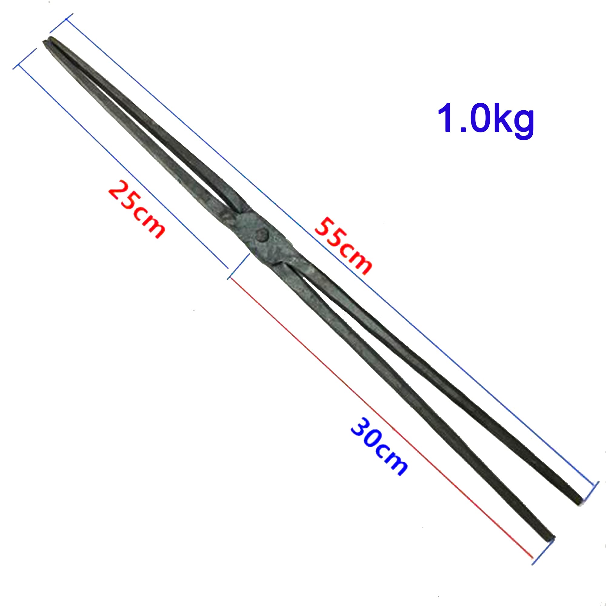 Tenaza de Forja Pinzas de Herrero Pinzas Planas Tenaza de Forja de Nariz Afilada Forja Del Yunque Del Herrero Del Ingeniero (2 Pinzas 45/55cm),B