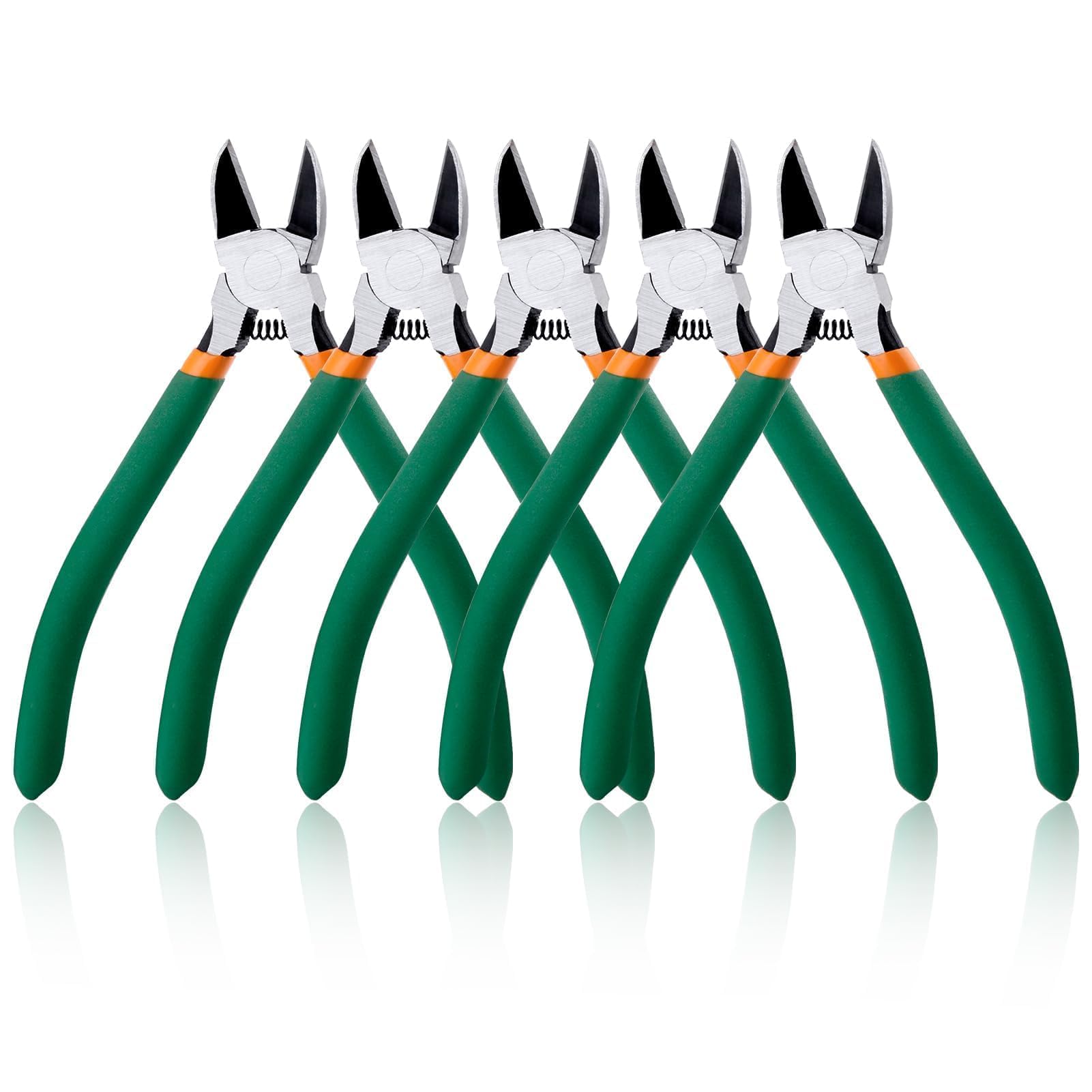 SPEEDWOX 5 Pack 6" Wire Cutters Set Wire Flush Cutters Side Cutter Flush Cut Pliers for Jewelry Making Diagonal Cutting Pliers Wire Cutting Tool Wire Clippers Metal Cutting Tool for Crafting Zip Tie