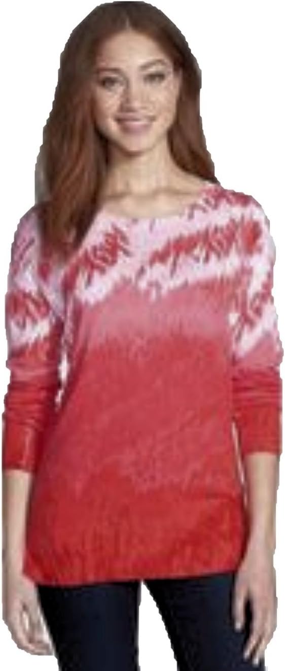 Chaus Women's Tie Dye Ombre Holiday Sweater (Small, Pink Cosmo)