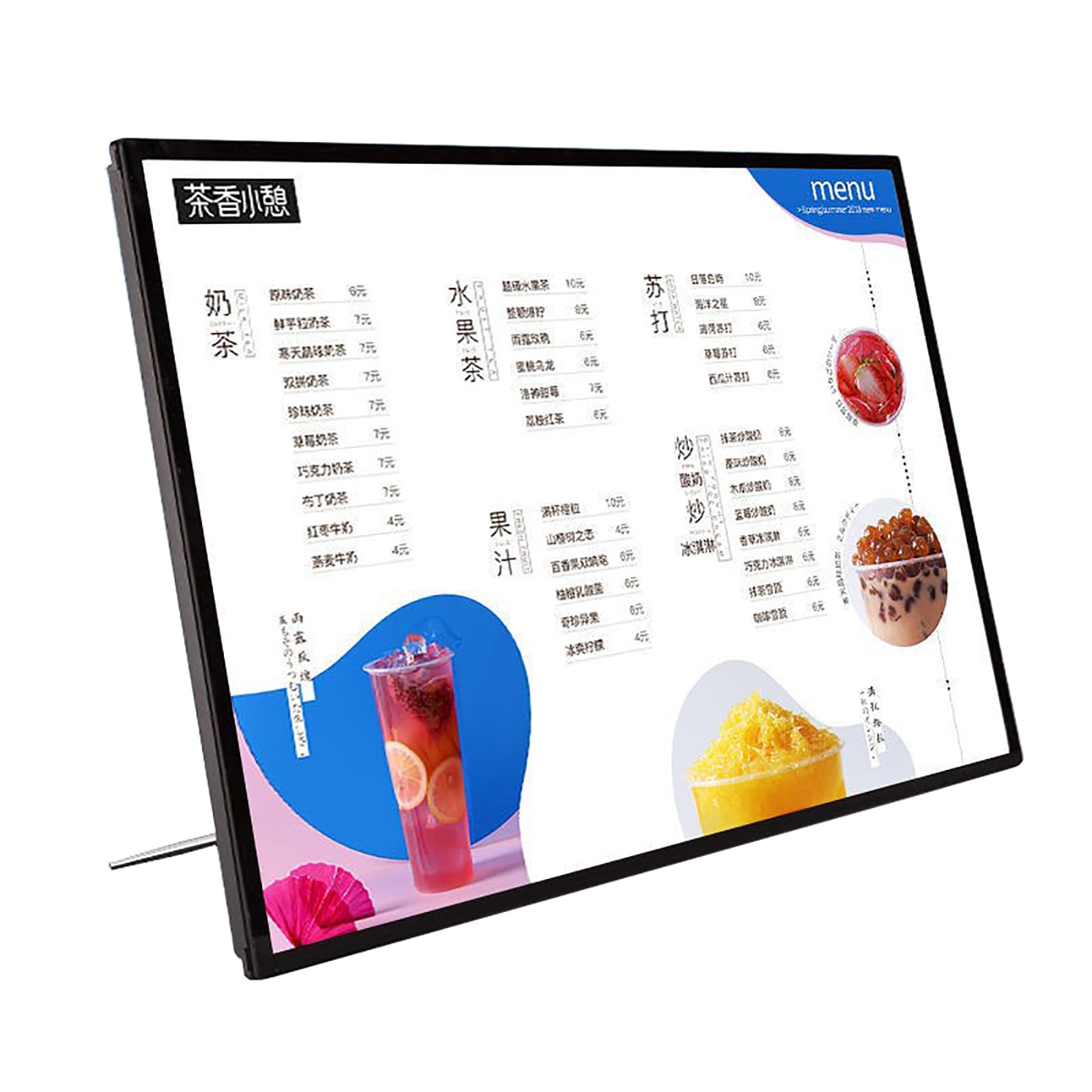 Pannello luminoso a LED ultrasottile, pannello per la visualizzazione del menu, listino prezzi per bar e negozi di tè al latte con cartelloni pubblicitari a LED,225 * 305mm,Black