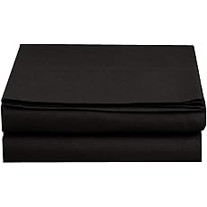 Luxury Flat Sheet on Amazon Elegant Comfort Wrinkle-Free 1500 Premier Hotel Quality 1-Piece Flat Sheet, Queen Size, Black