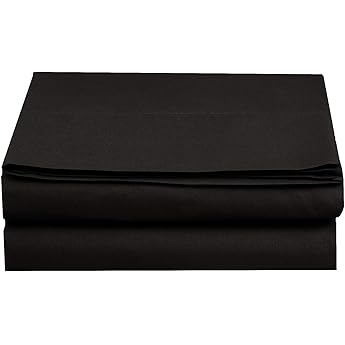 Luxury Flat Sheet on Amazon Elegant Comfort Wrinkle-Free 1500 Premier Hotel Quality 1-Piece Flat Sheet, Queen Size, Black
