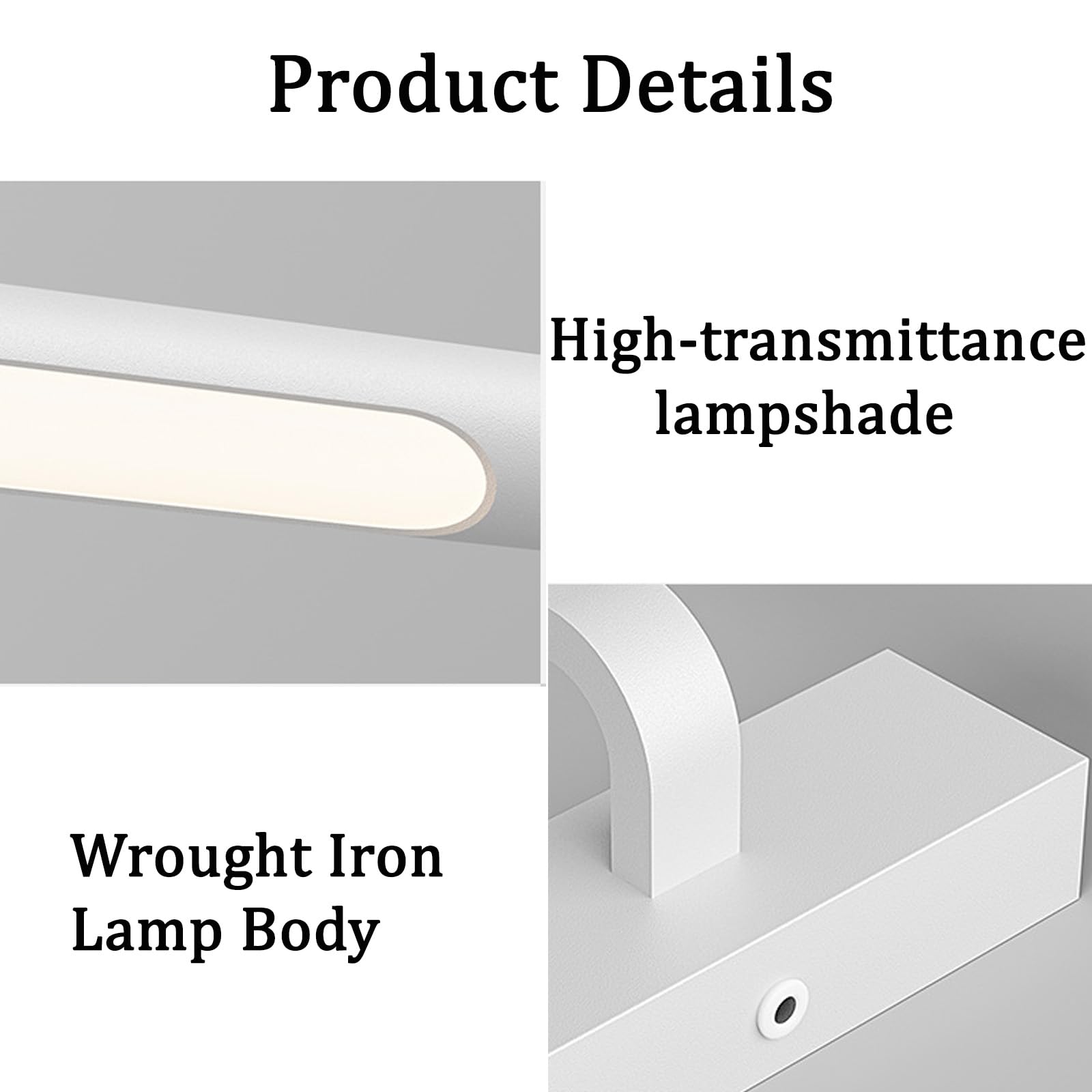 LED Spiegelleuchte Bad Wandleuchte mit Bewegungsmelder Modern Wandbeleuchtung 180° Drehung Wasserdicht Wandleuchten mit Schalter Badschrank Spiegelschrank Schminktisch (Weiß Weißes Licht,53cm)