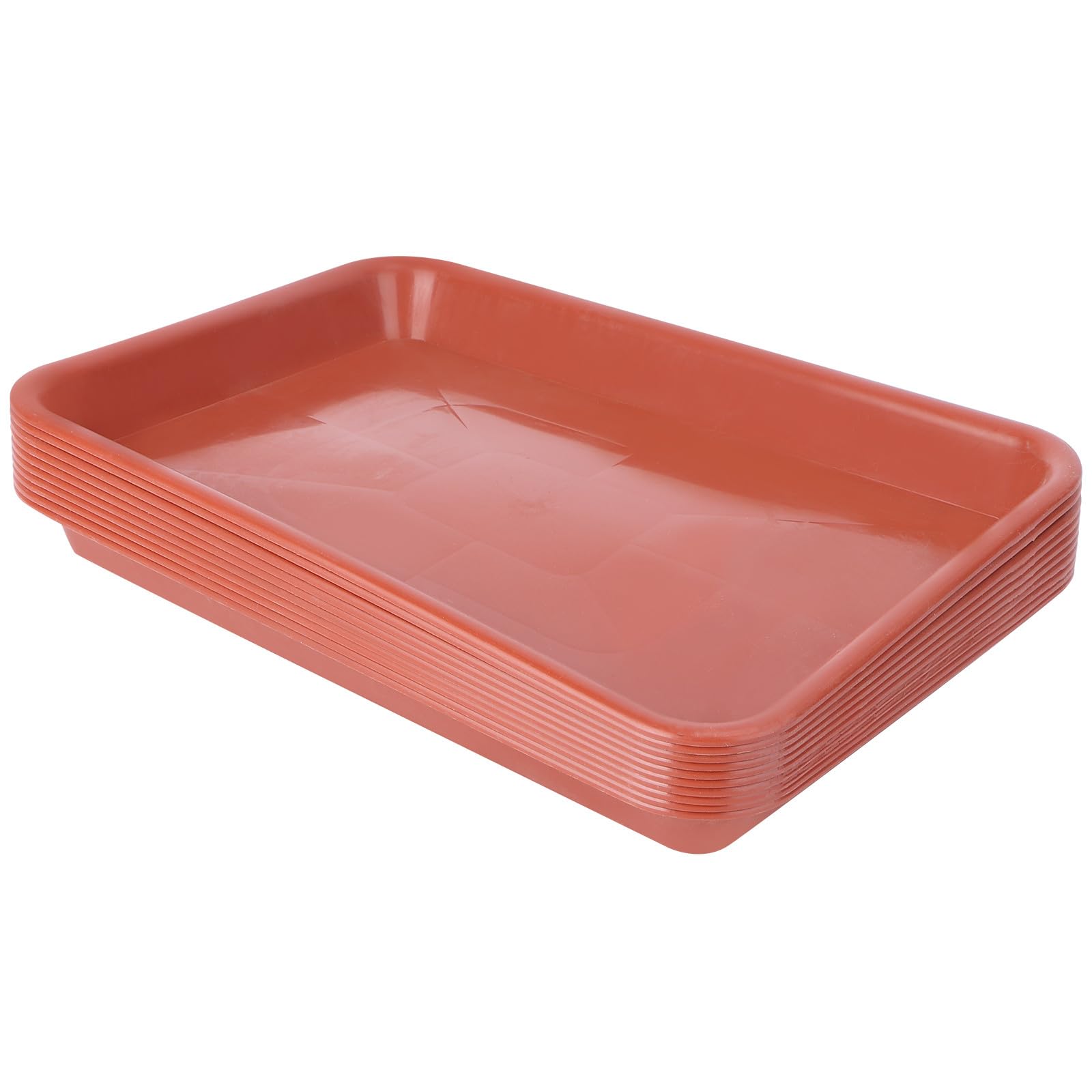 Plateau pour pots de fleurs plastique rouge oblong Ciieeo x10