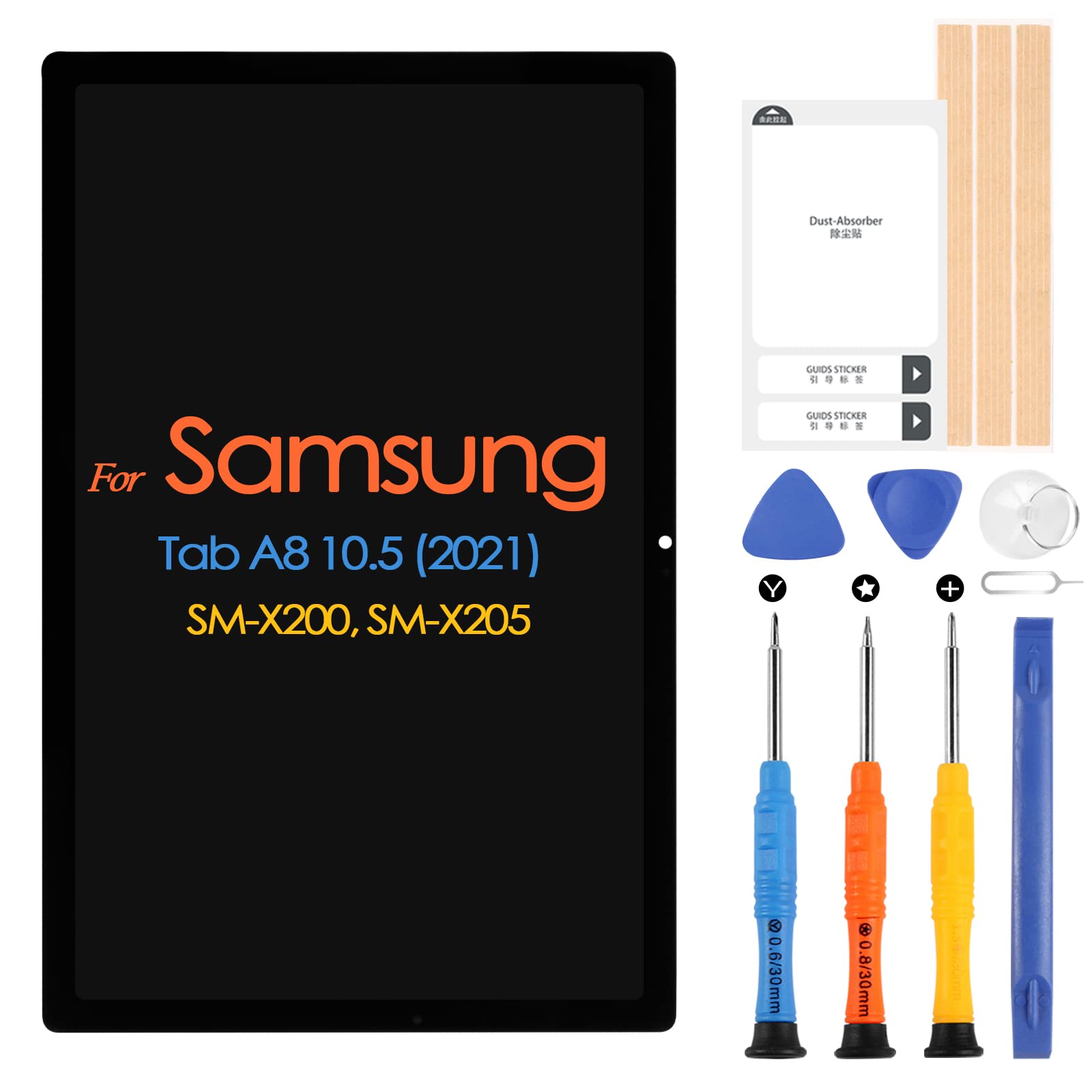 ARSSLY Écran LCD pour Samsung Galaxy Tab A8 2021 SM-X200 SM-X205 10,5 Pouces Affichage, Remplacement Écran Tactile Digitazer Assemblée avec Réparation Kit