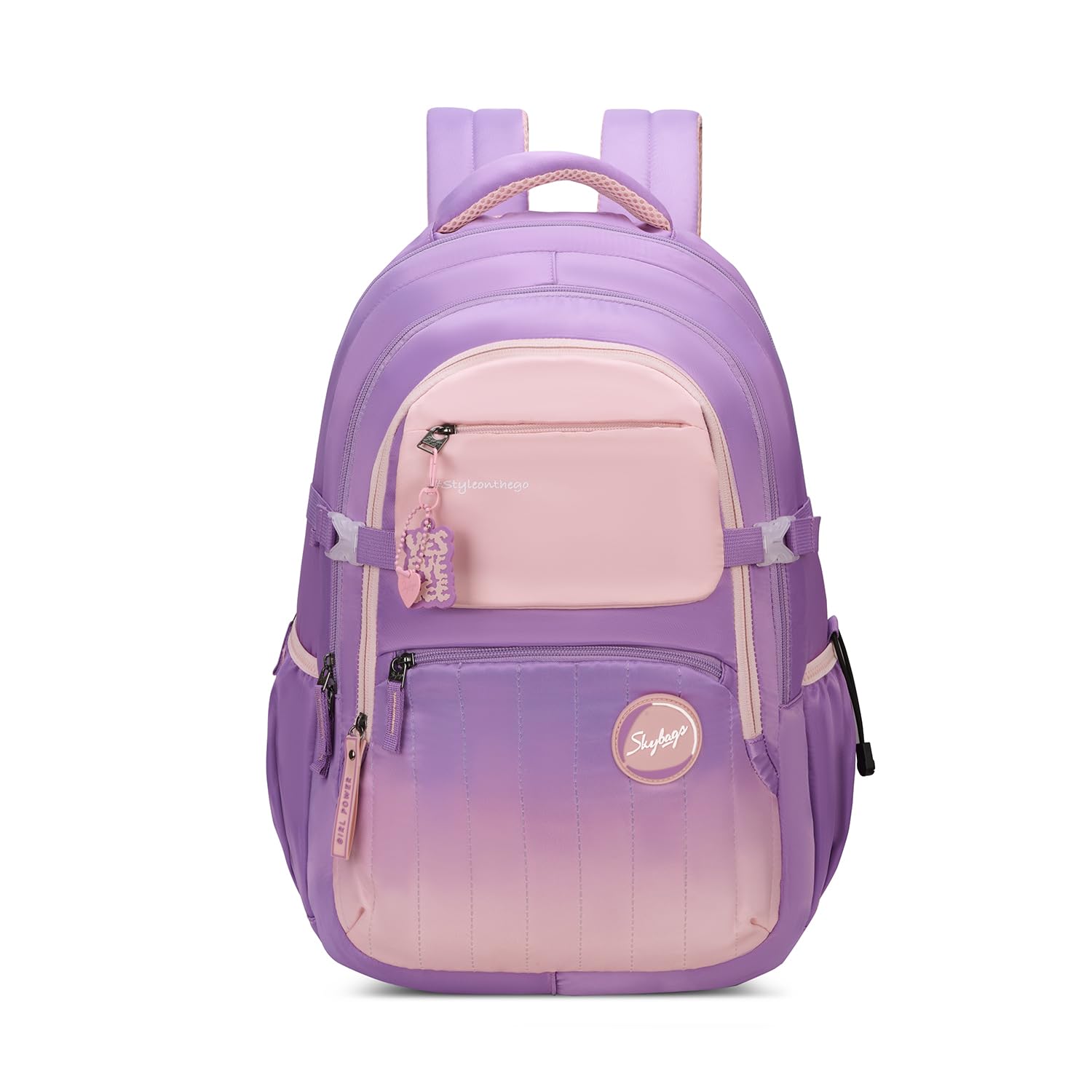 Riva 37L Casual Backpack for Girls with 3 Compartments & Adjustable Shoulder Strap | 16 Inch Padded Laptop Sleeve | Detachable Happy Pouch & Secret Pocket | Perfect for School & Travel-image-45