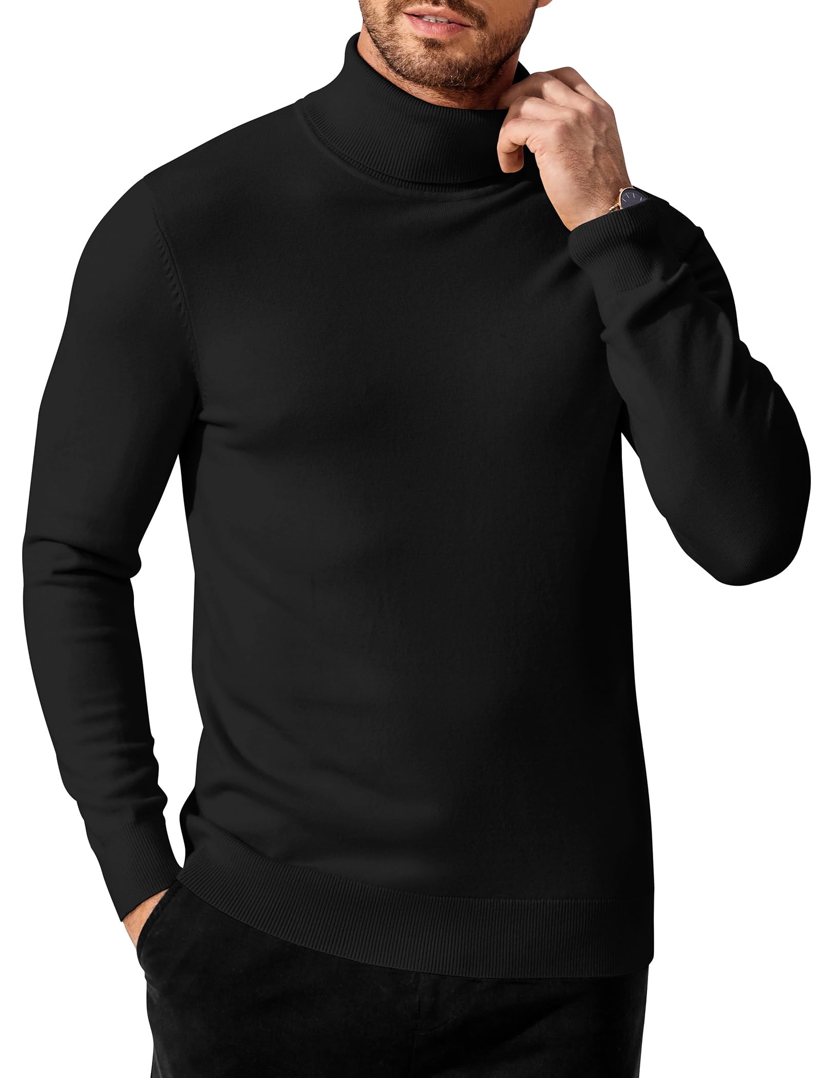 COOFANDY Rollkragenpullover Herren Turtleneck Rollkragenshirt Feinstrick Basic Pullover Regular fit
