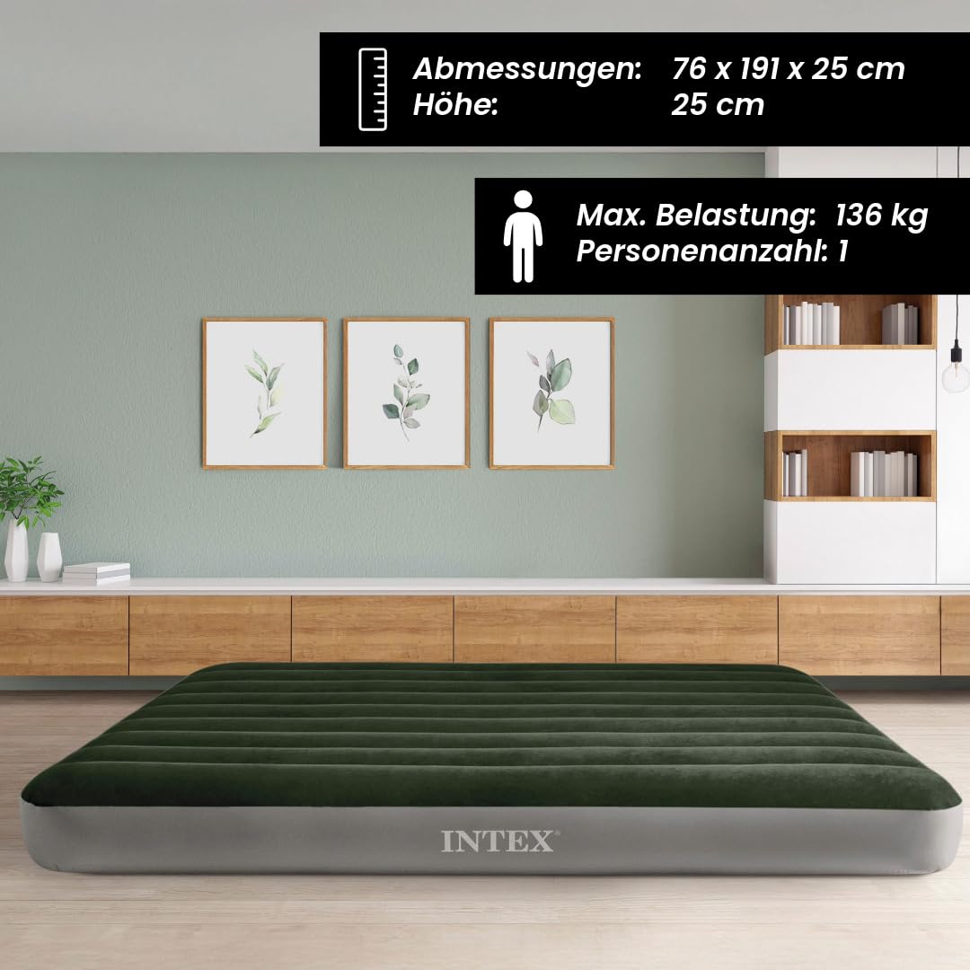 Intex - 64106 - Matelas Gonflable Prestige Downy - 1 Pers (Lot de 2)