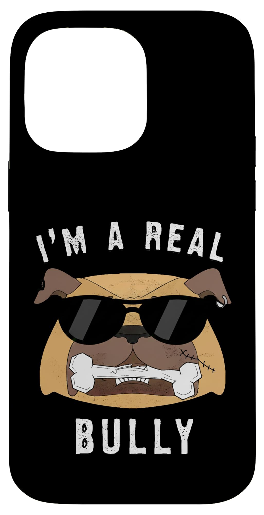 A REAL BULLY Bold Cartoon Dog Graphic Street Art Case for iPhone 14 Pro Max